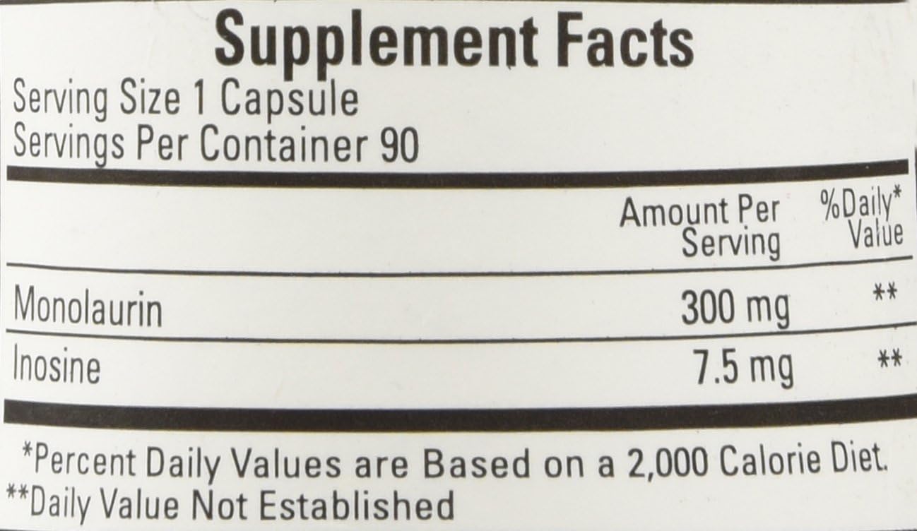 Ecological Formulas Monolaurin Supplement - 300mg, 90 Capsules