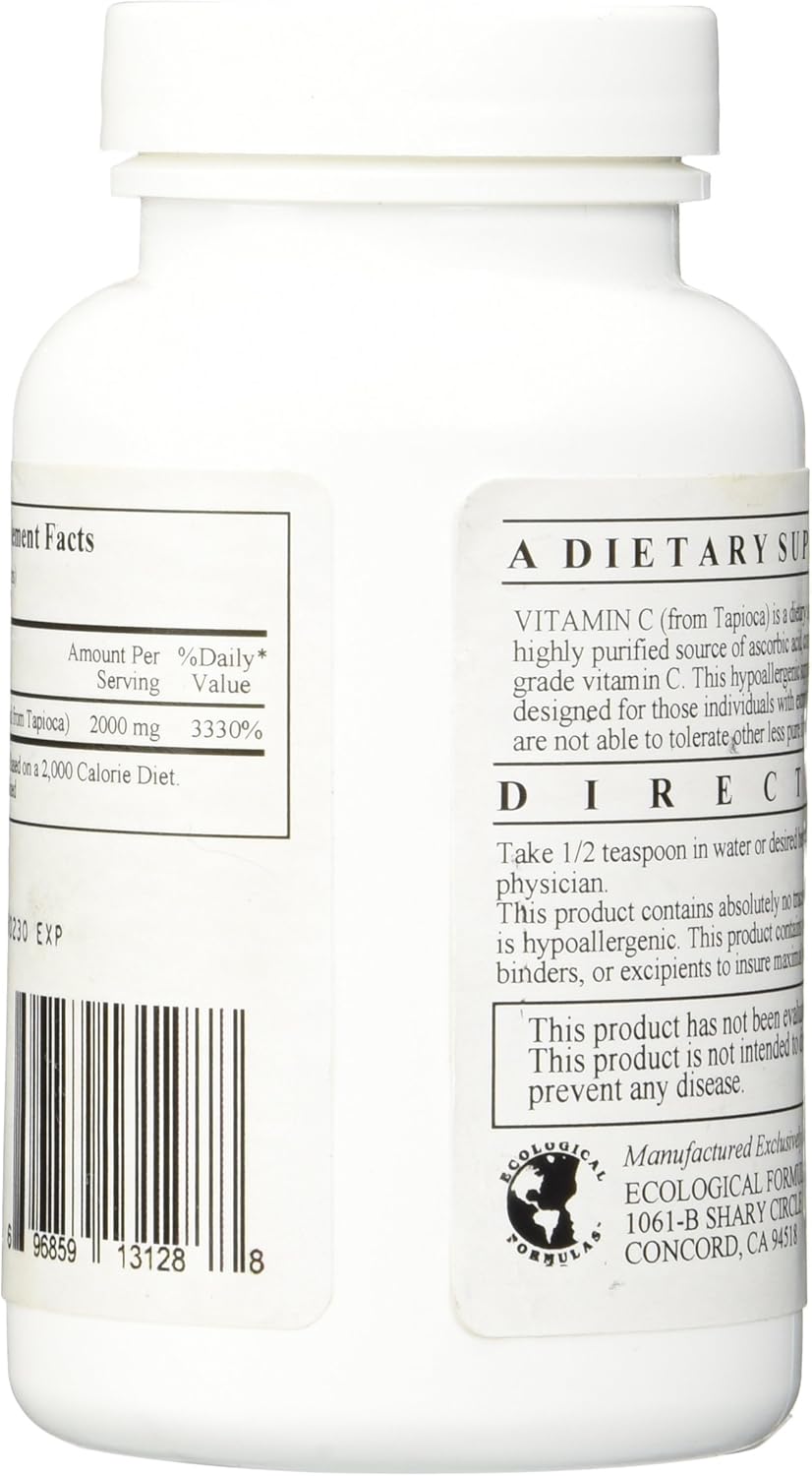 Ecological Formulas Tapioca-Based Vitamin C Powder 150g for Health and Beauty