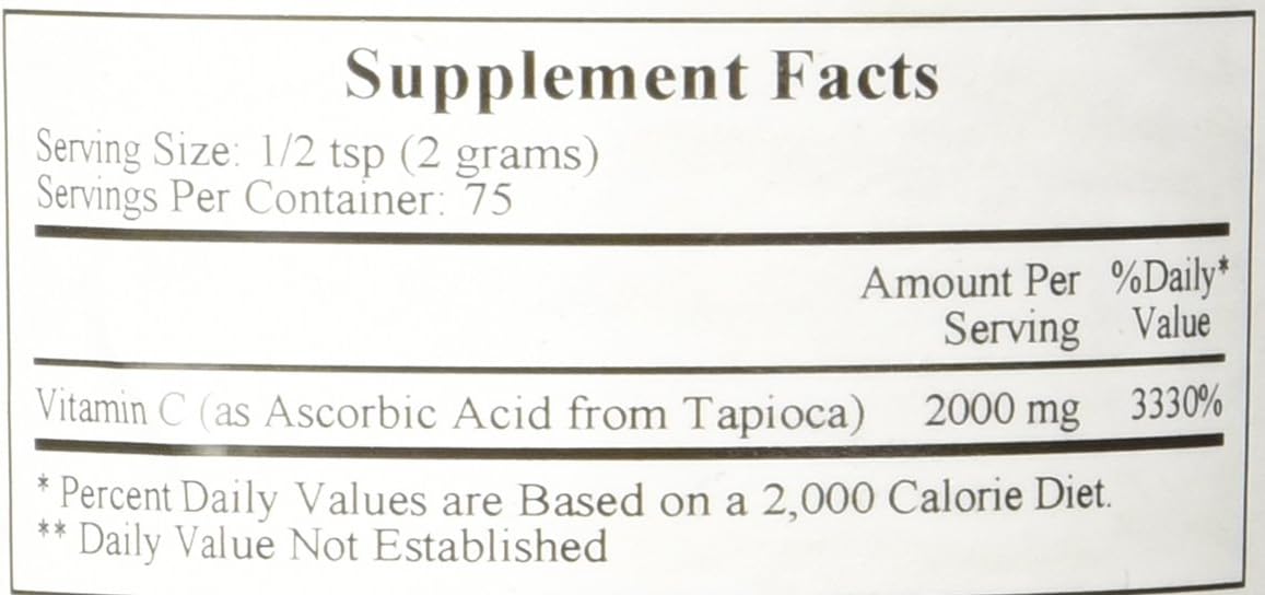 Ecological Formulas Tapioca-Based Vitamin C Powder 150g for Health and Beauty