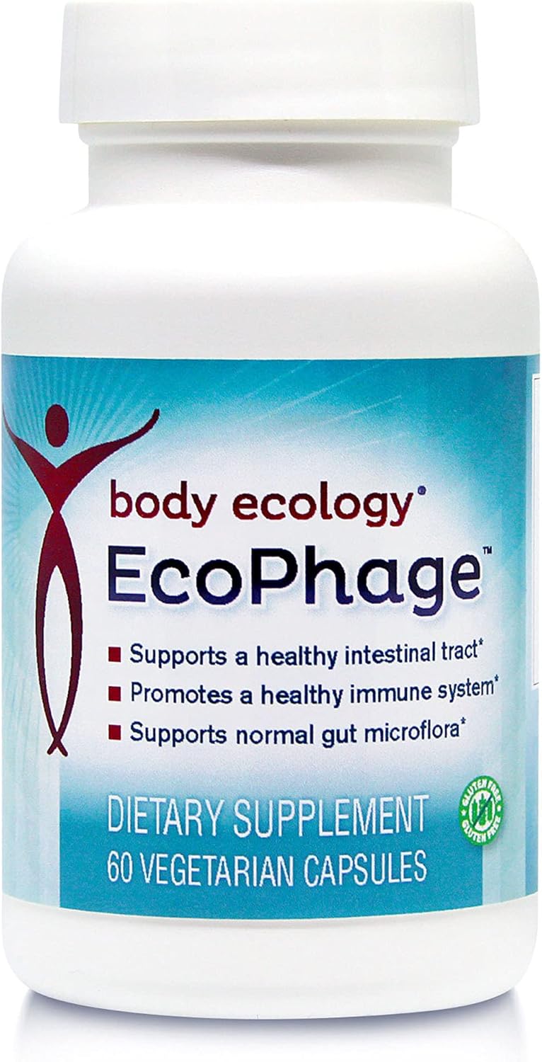EcoPhage Bacteriophage Prebiotic & Probiotic Supplement - Supports Immune Health & Intestinal Tract - 60 Veg Caps
