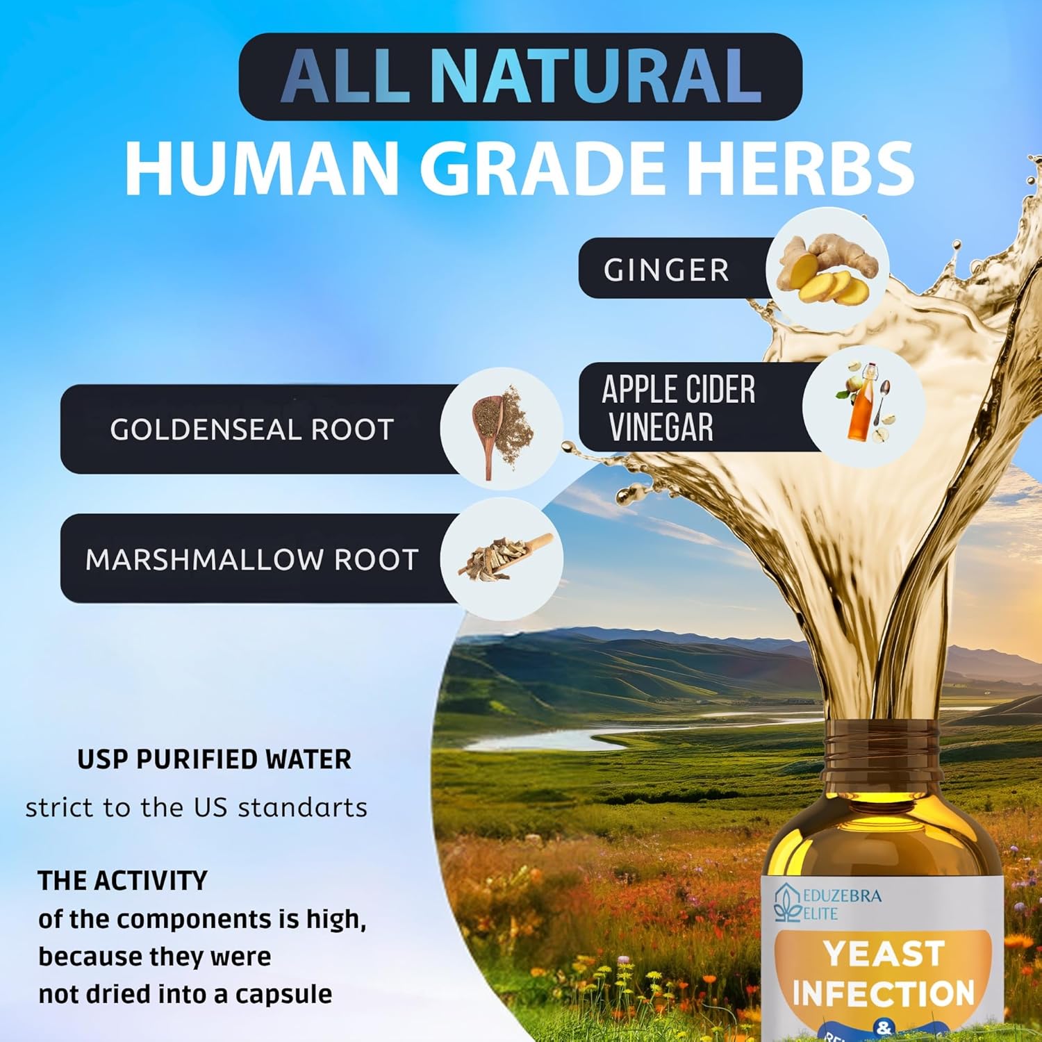 EDUZEBRA Dog Yeast Infection Treatment - Soothes Itching & Inflammation, Ear Infection Relief