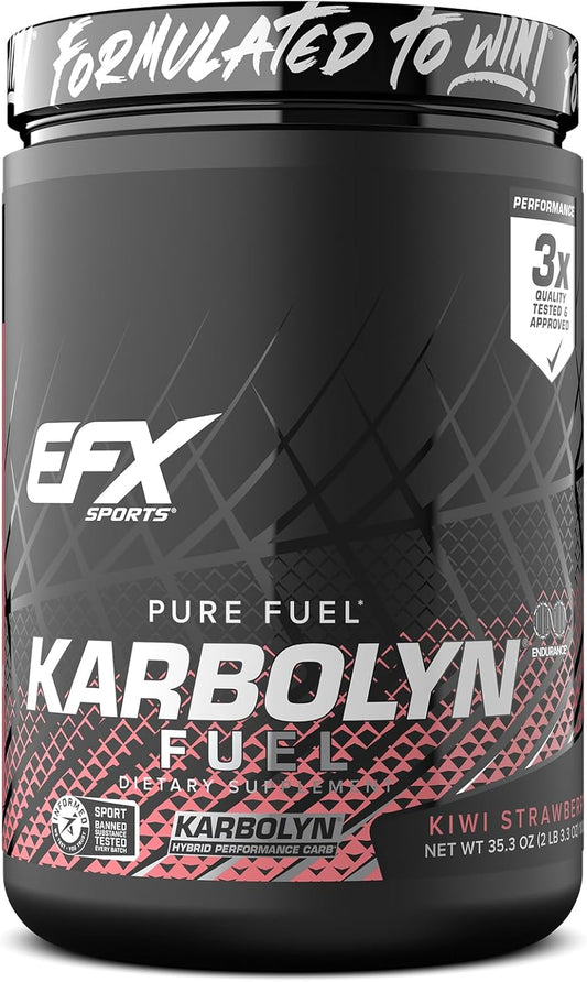 EFX Sports Karbolyn Fuel - Kiwi Strawberry Flavor | Fast-Absorbing Carbohydrate Powder for Carb Loading, Energy, Recovery | Stimulant-Free Formula | 18 Servings