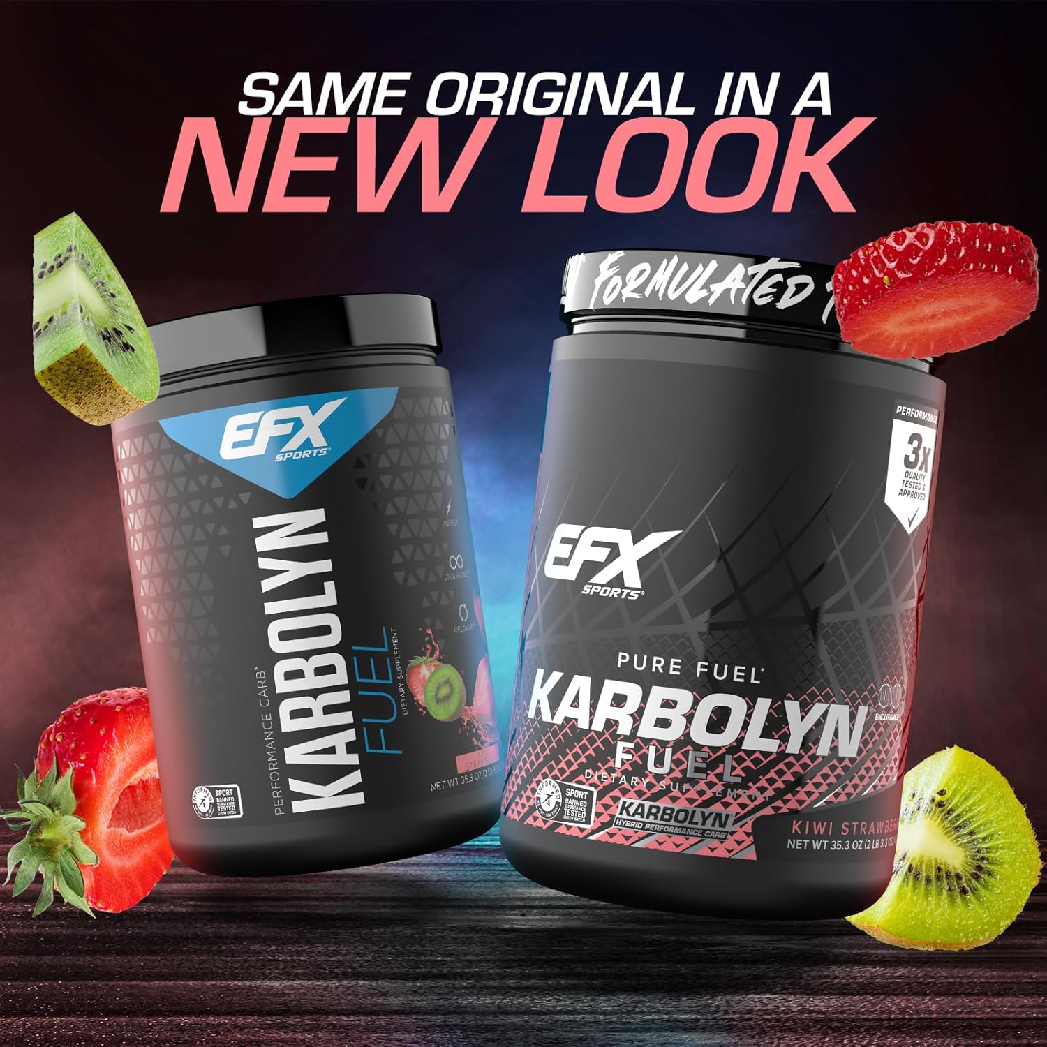 EFX Sports Karbolyn Fuel - Kiwi Strawberry Flavor | Fast-Absorbing Carbohydrate Powder for Carb Loading, Energy, Recovery | Stimulant-Free Formula | 18 Servings