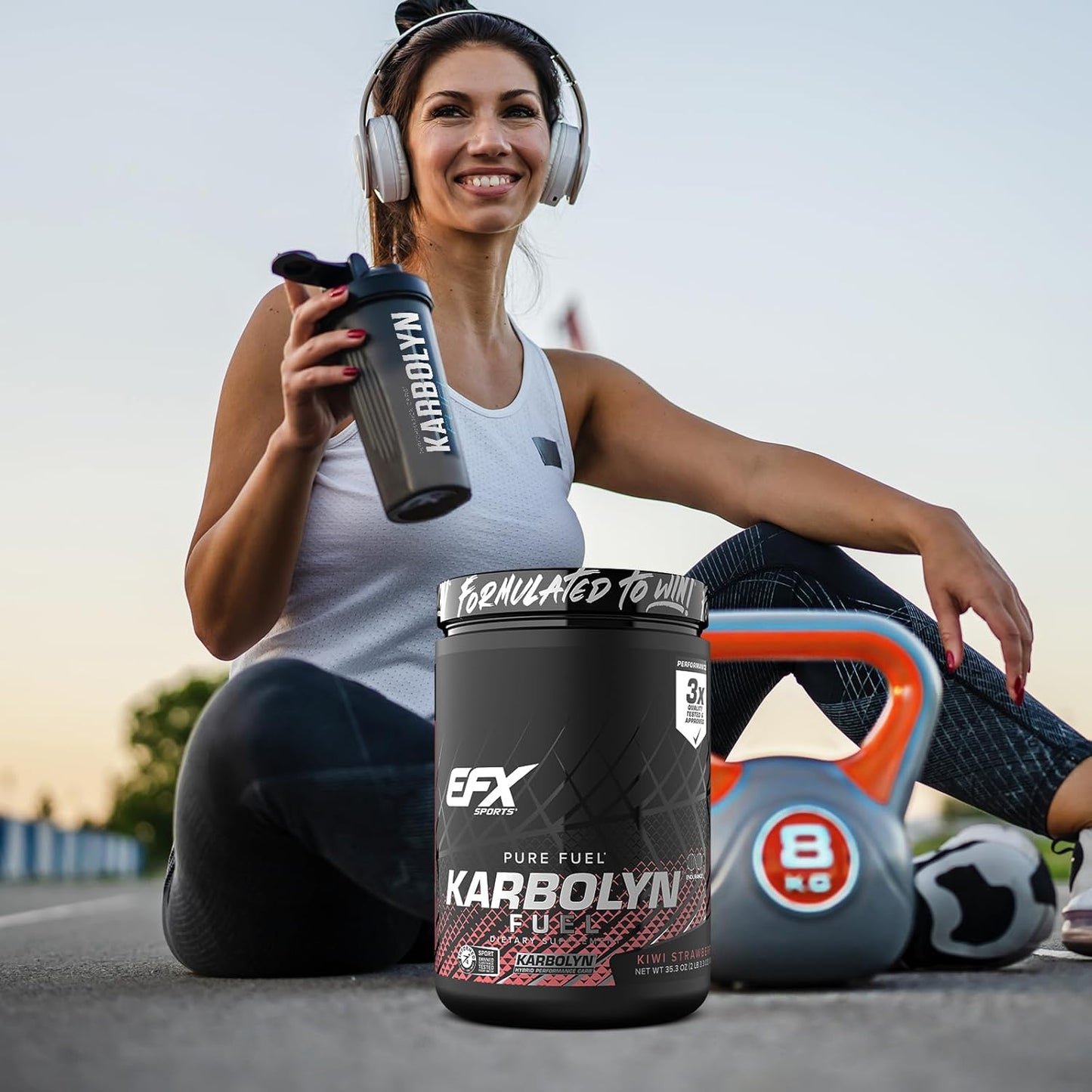 EFX Sports Karbolyn Fuel - Kiwi Strawberry Flavor | Fast-Absorbing Carbohydrate Powder for Carb Loading, Energy, Recovery | Stimulant-Free Formula | 18 Servings