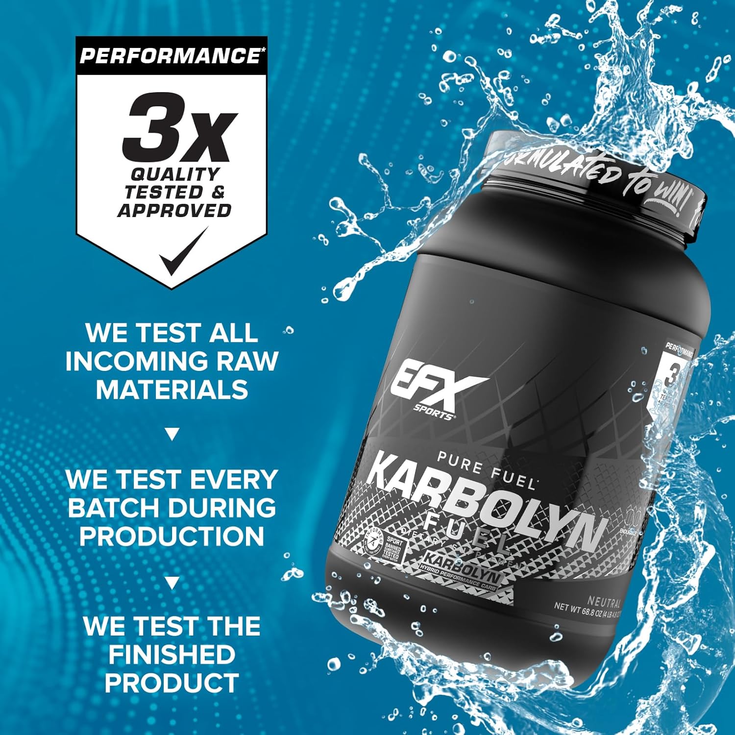 EFX Sports Karbolyn Fuel Carbohydrate Powder - Fast Absorbing, Sustained Energy, Quick Recovery - 39 Servings, Neutral Flavor - BoostGo Australia
