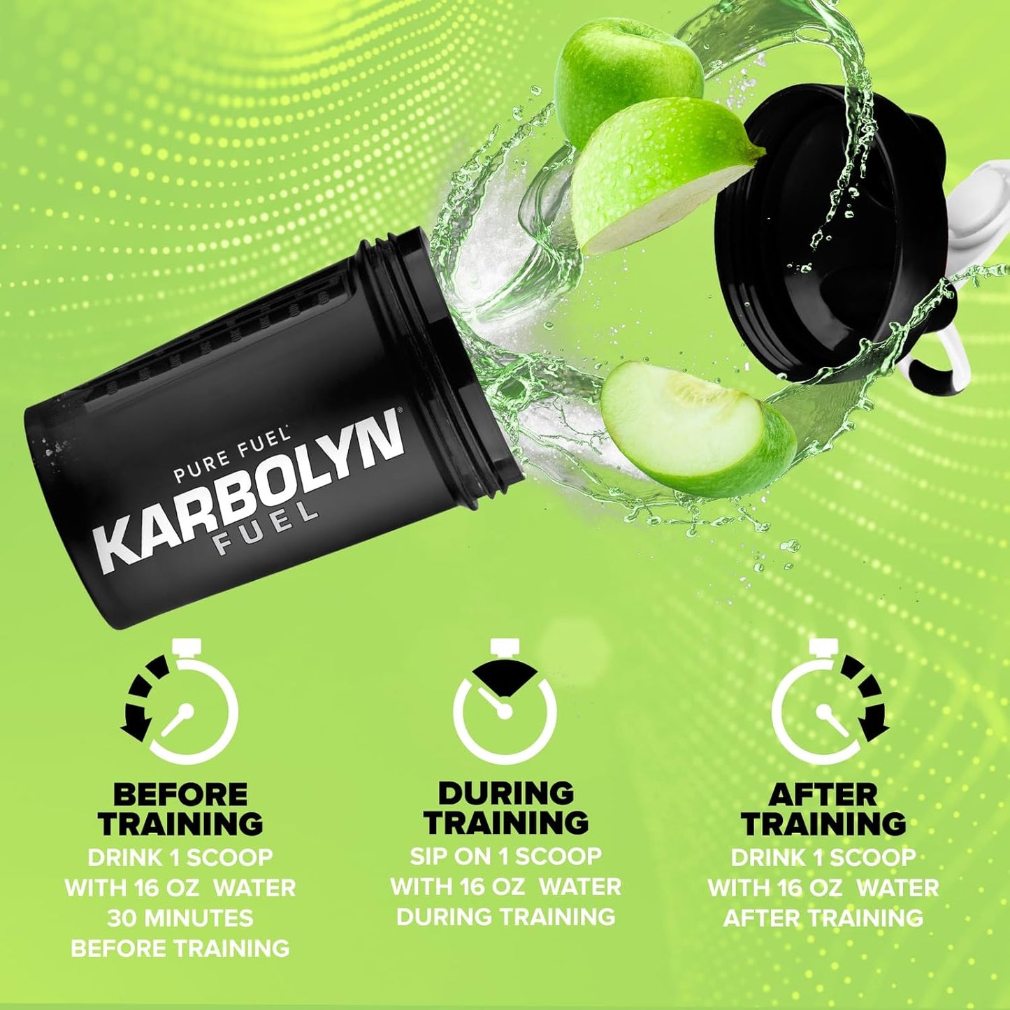 EFX Sports Karbolyn Fuel: Green Apple Carbohydrate Powder for Carb Loading, Energy, Recovery - 18 Servings, Stimulant-Free
