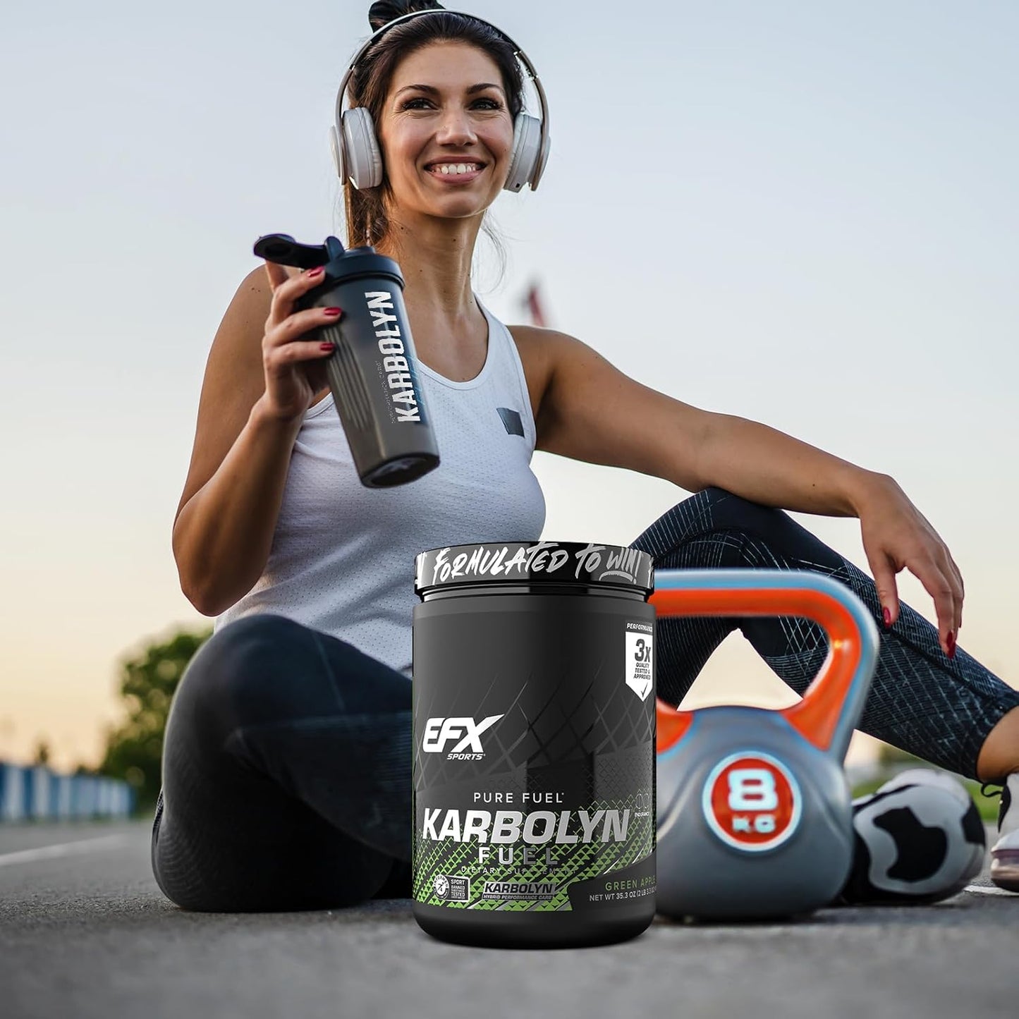 EFX Sports Karbolyn Fuel: Green Apple Carbohydrate Powder for Carb Loading, Energy, Recovery - 18 Servings, Stimulant-Free