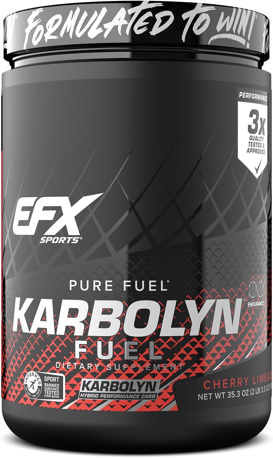 EFX Sports Karbolyn Fuel Powder - Fast-Absorbing Carb Supplement for Energy & Recovery - Cherry Limeade Flavor - 19 Servings