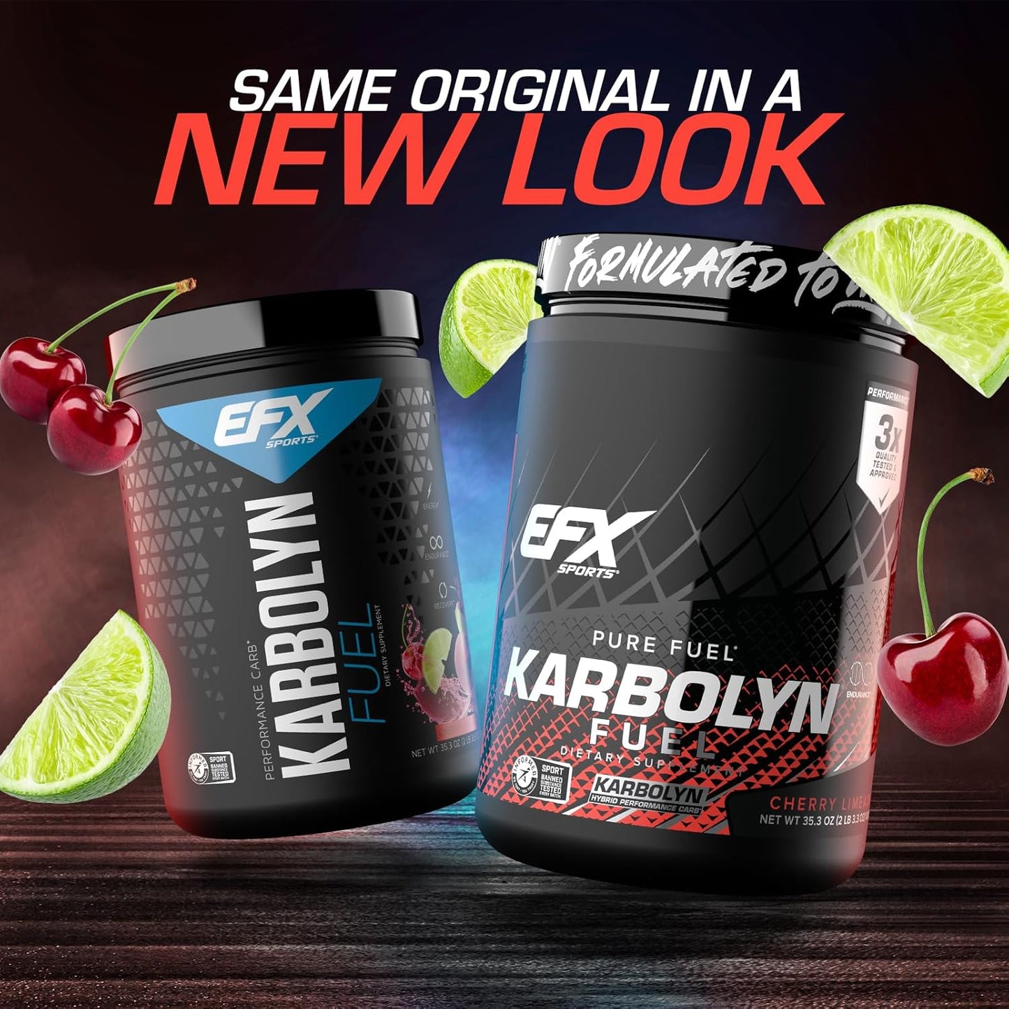 EFX Sports Karbolyn Fuel Powder - Fast-Absorbing Carb Supplement for Energy & Recovery - Cherry Limeade Flavor - 19 Servings