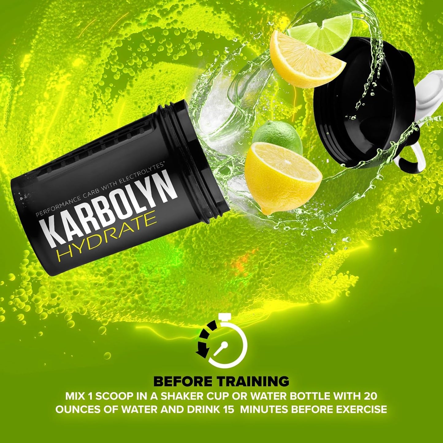 EFX Sports Karbolyn Hydrate Lemon Lime - Carb Powder with Electrolytes for Fuel & Hydration, Sugar-Free Drink Mix, 66 Servings