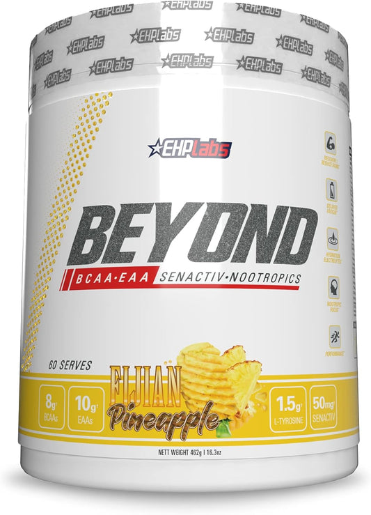 EHP Labs Beyond BCAA Powder - Essential Amino Acids Supplement for Muscle Recovery - Fijian Pineapple Flavor - 60 Servings