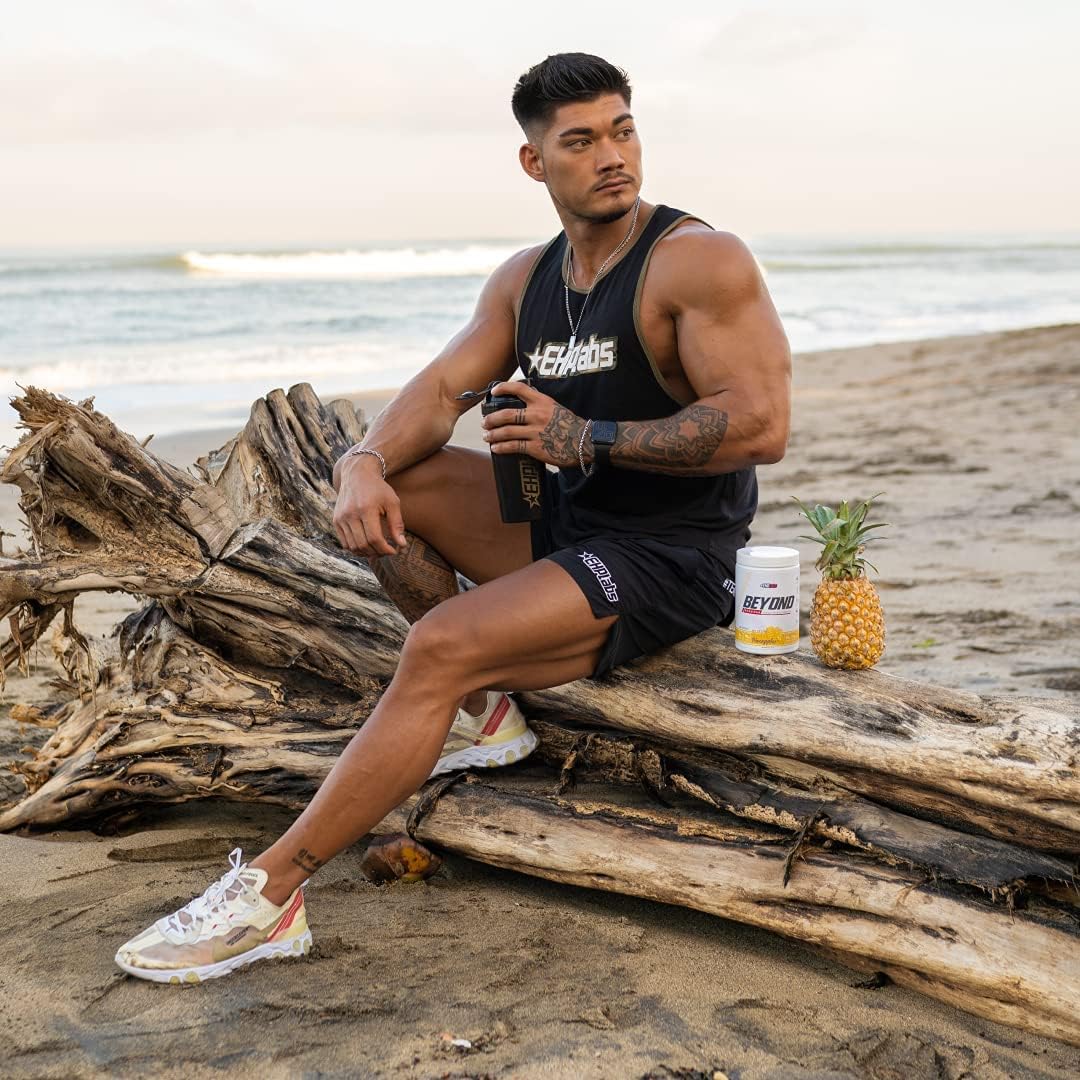 EHP Labs Beyond BCAA Powder - Essential Amino Acids Supplement for Muscle Recovery - Fijian Pineapple Flavor - 60 Servings