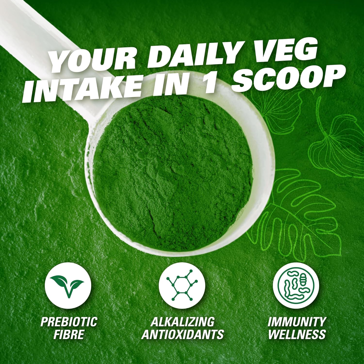 EHP Labs OxyGreens Super Greens Powder - Spirulina & Chlorella Superfood with Prebiotic Fibre, Antioxidants & Immunity Support - 30 Servings