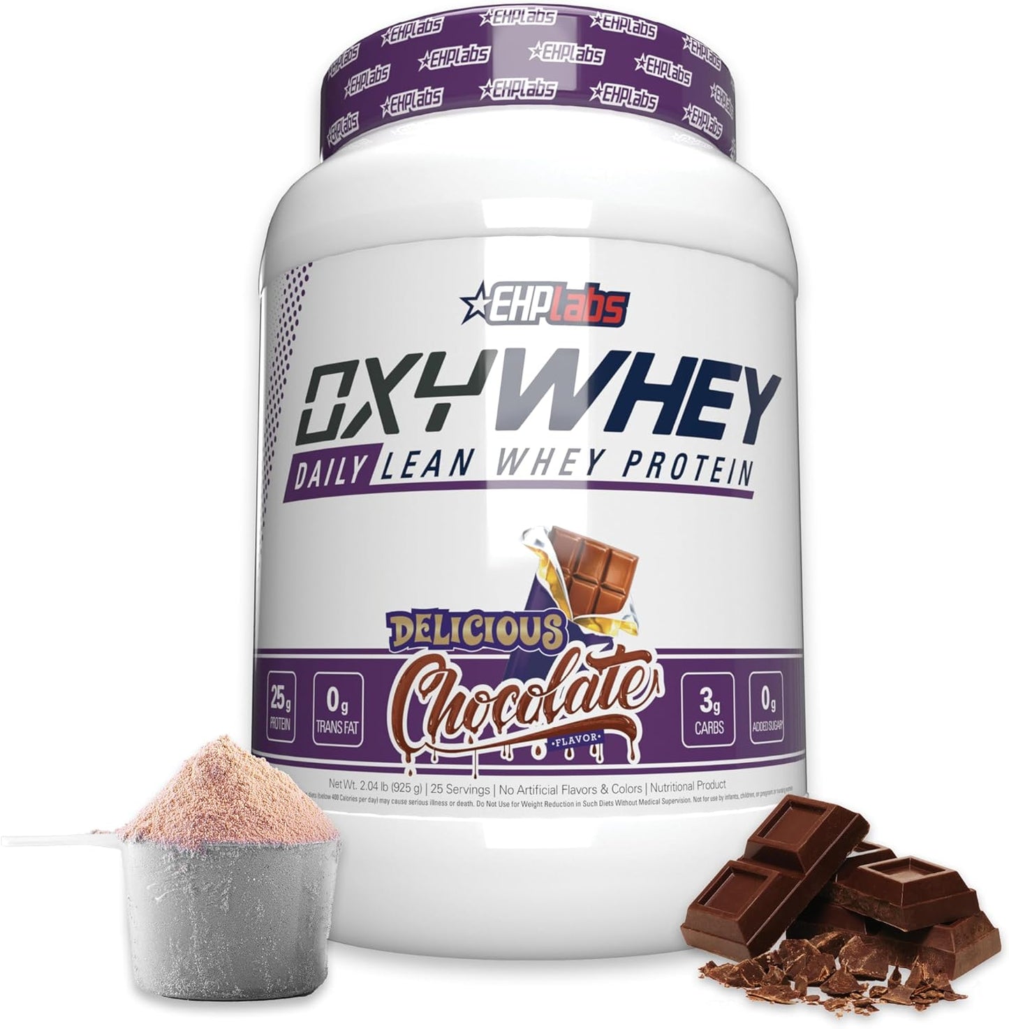 EHP Labs OxyWhey Protein Powder - Sugar-Free Whey Isolate Shake, Meal Replacement, 25 Servings, Delicious Chocolate Flavor