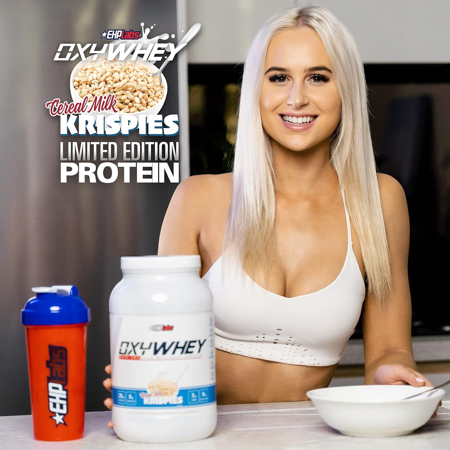 EHP Labs OxyWhey Whey Protein Isolate Shake - 25g Protein, Meal Replacement, Post Workout, Non-GMO - 25 Servings (Cereal Milk Krispies)