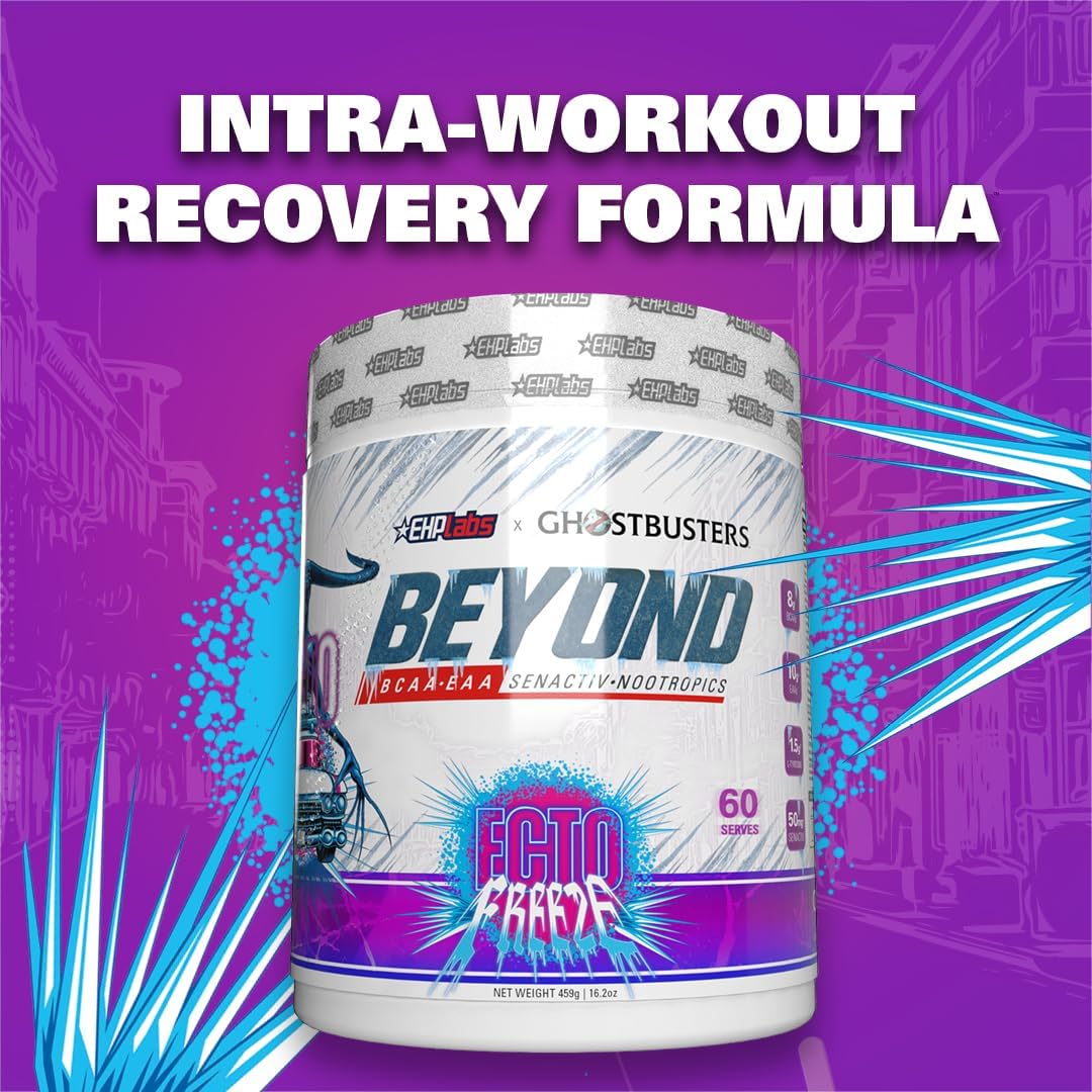 EHP Labs x Ghostbusters Beyond BCAA Powder: Sugar-Free Amino Acids Supplement for Muscle Recovery - Ecto Freeze Flavor - 60 Servings