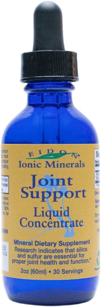 Eidon Ionic Minerals Joint Support Liquid Concentrate - Silica & Sulfur Drops for Stronger Hair, Skin, Nails - 2 oz