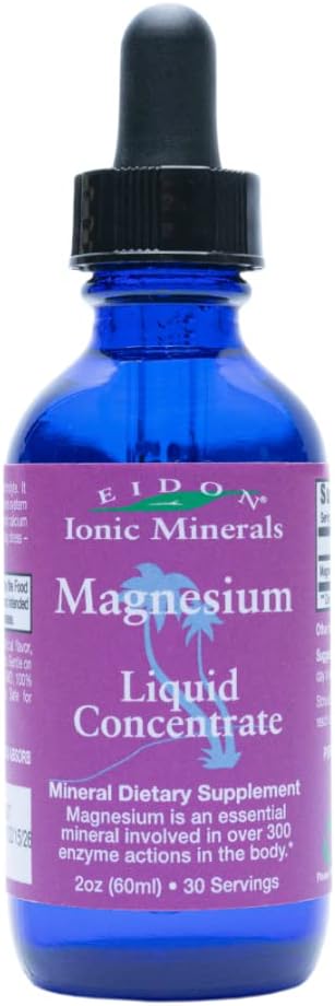 Eidon Ionic Minerals Liquid Magnesium Concentrate - Natural Muscle Relaxation Supplement for Adults - Magnesium Chloride Drops, 2 oz