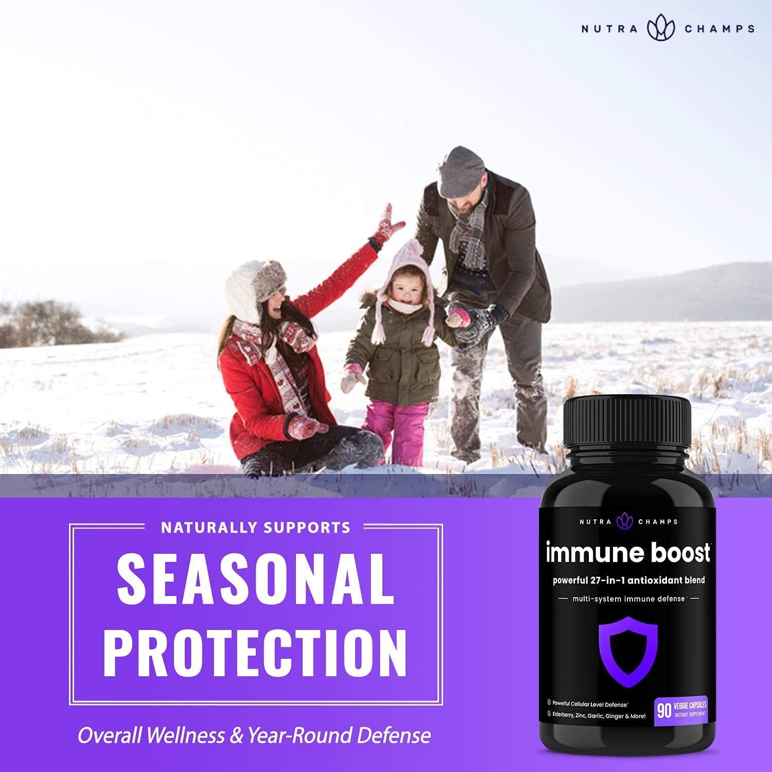 Elderberry and Immune Boost Bundle - NutraChamps (2-Pack) for Immune Support