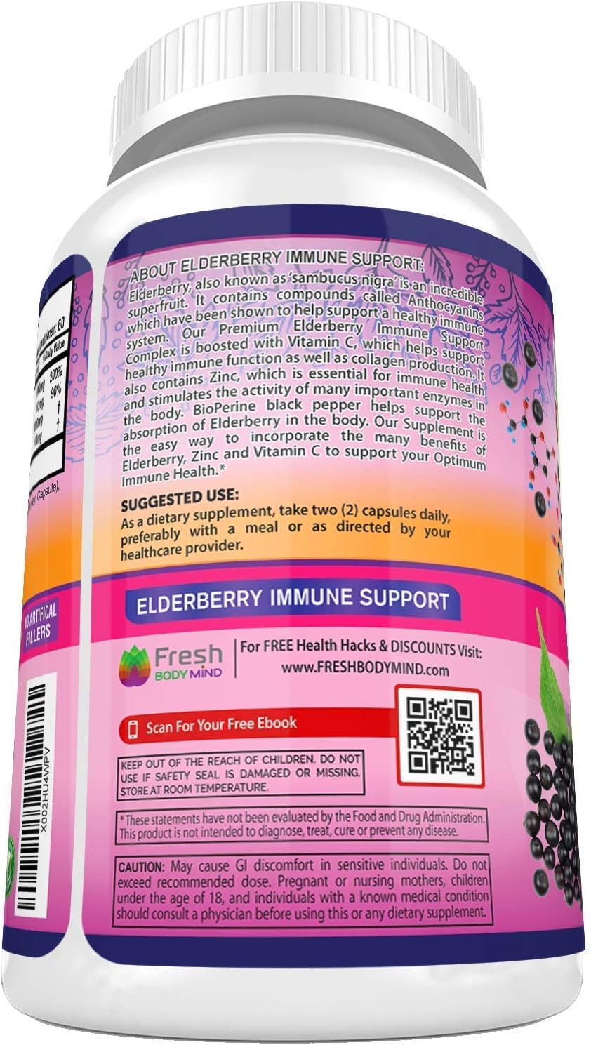 Elderberry Gummies and Immune Support Complex by FRESH HEALTHCARE - Boost Your Immunity with Elderberry