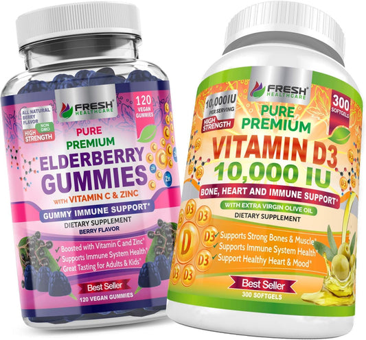 Elderberry Gummies and Vitamin D Bundle for Fresh Healthcare