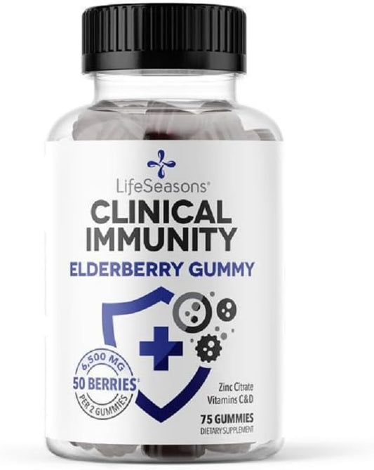 Elderberry Gummies for Immune Support with Vitamin C, D3, Zinc - 75 Gummies, Maltodextrin-Free