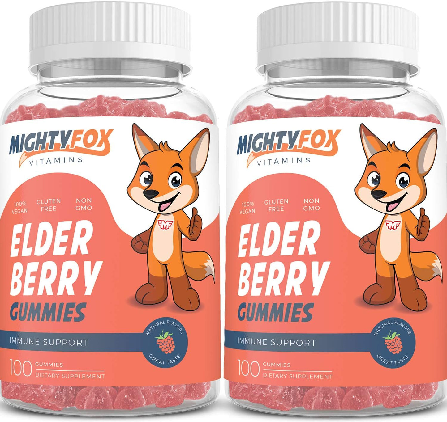 Elderberry Gummies for Kids with Sambucus, Echinacea, Propolis, Vitamin C - Vegan, Gluten Free, Non GMO - Raspberry Flavor - 200 Gummies