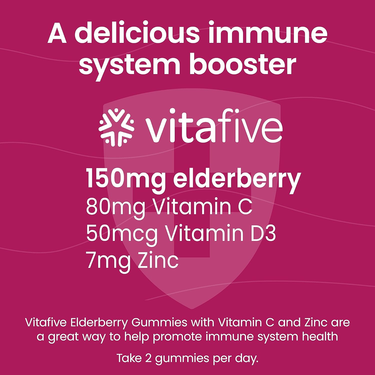 Elderberry Gummies with Vitamin C and Zinc for Adults - Vegan Immune Support with Low Sugar - Allergen Free (50 Ct) - BoostGo Australia