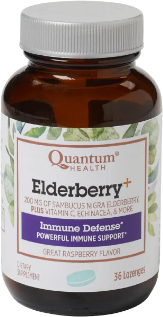 Elderberry + Raspberry Lozenges with Echinacea & Vitamin C for Immune Support - 36 Count