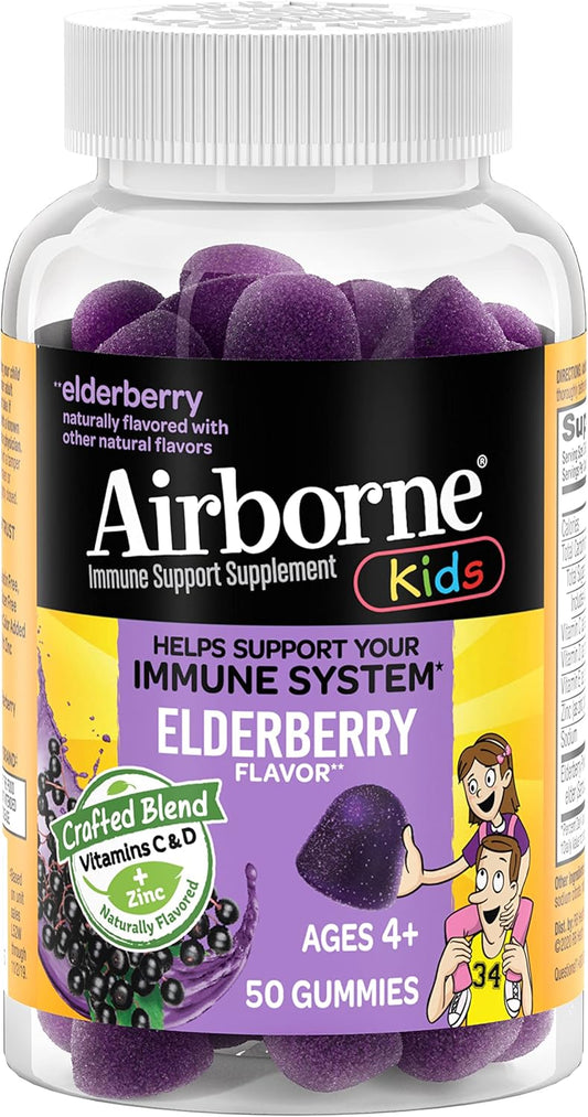 Elderberry + Zinc & Vitamin C Gummies for Kids - Immune Support with Antioxidants - 50 Gummies - Elderberry Flavor - BoostGo Australia
