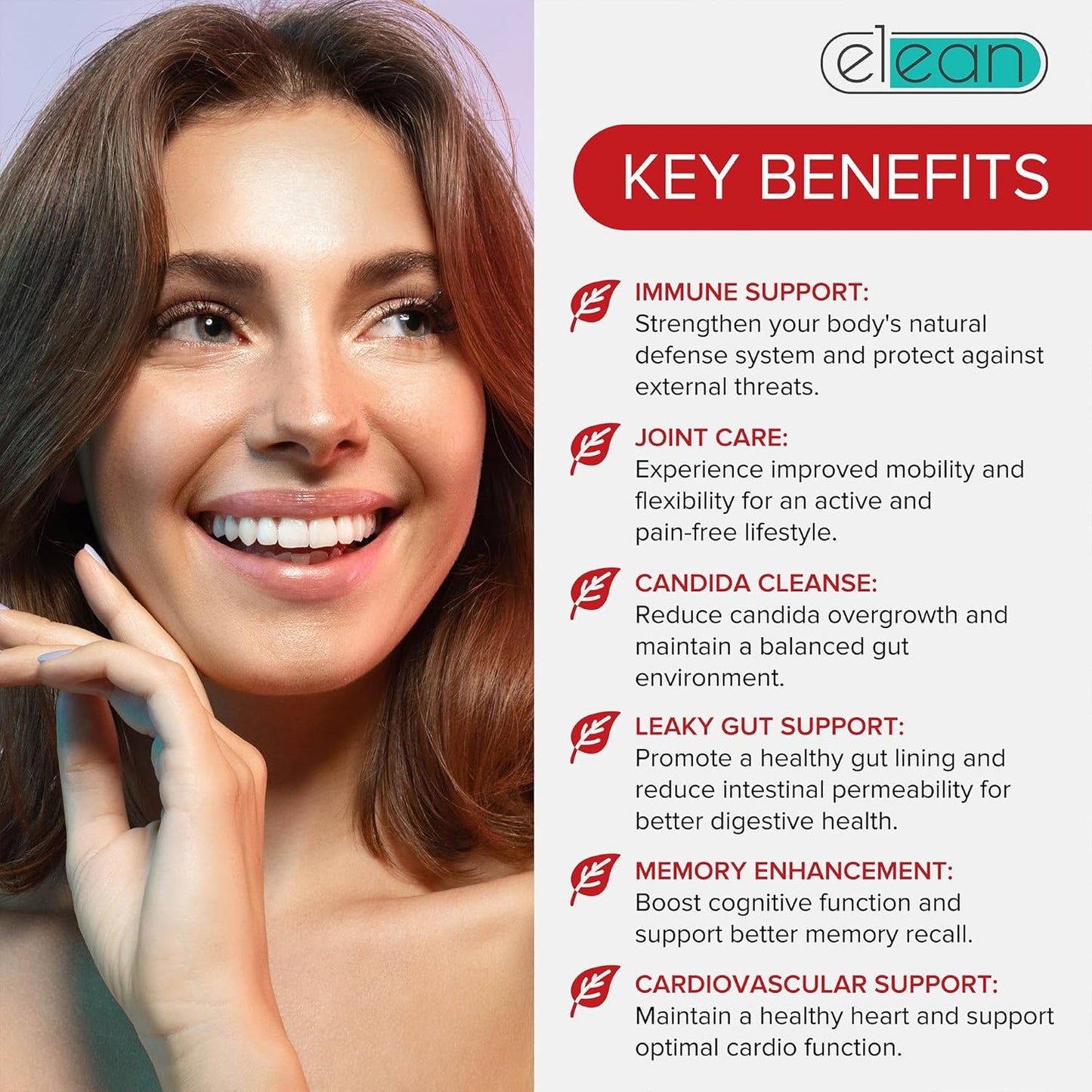 ELEAN Immuno Plus Blend Capsules - Candida Cleanse, Joint & Immune Support Supplement - Non-GMO, Keto-Friendly Vegan Formula