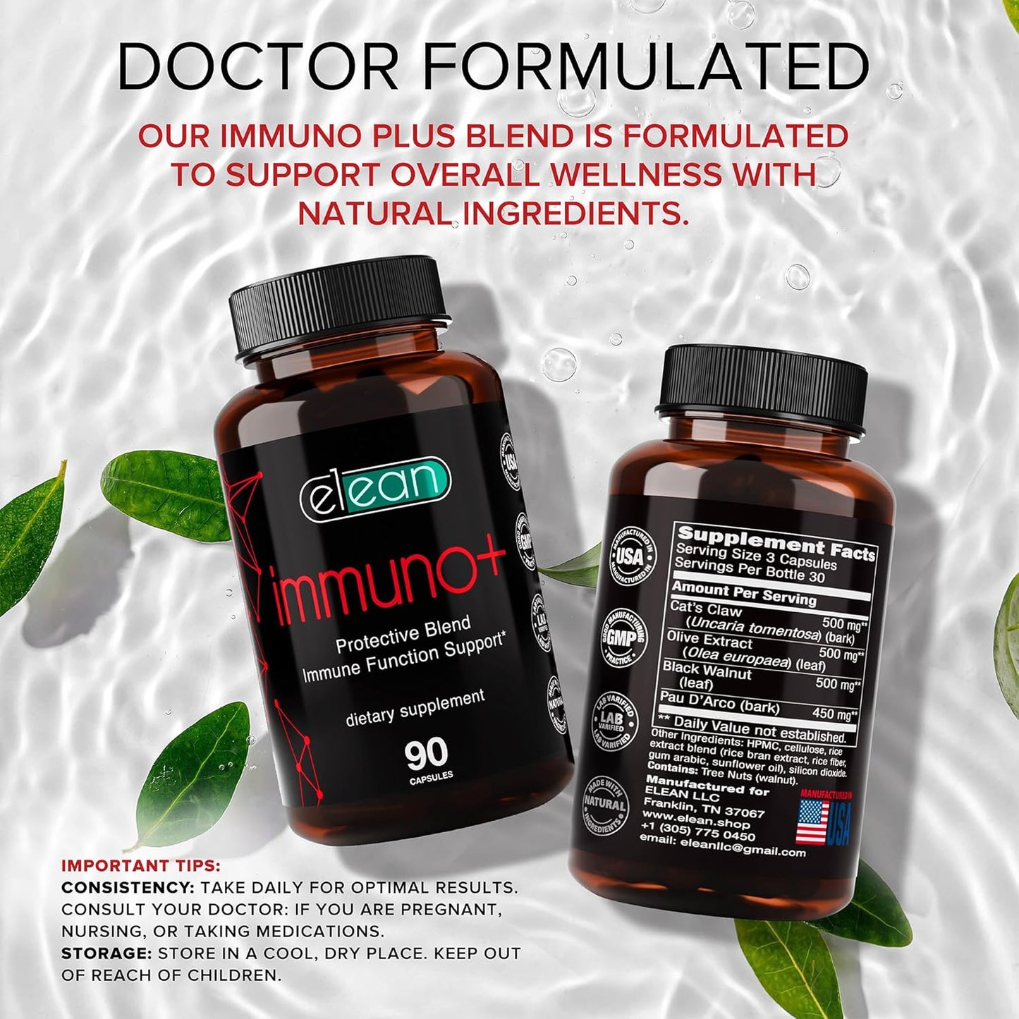 ELEAN Immuno Plus Blend Capsules - Candida Cleanse, Joint & Immune Support Supplement - Non-GMO, Keto-Friendly Vegan Formula