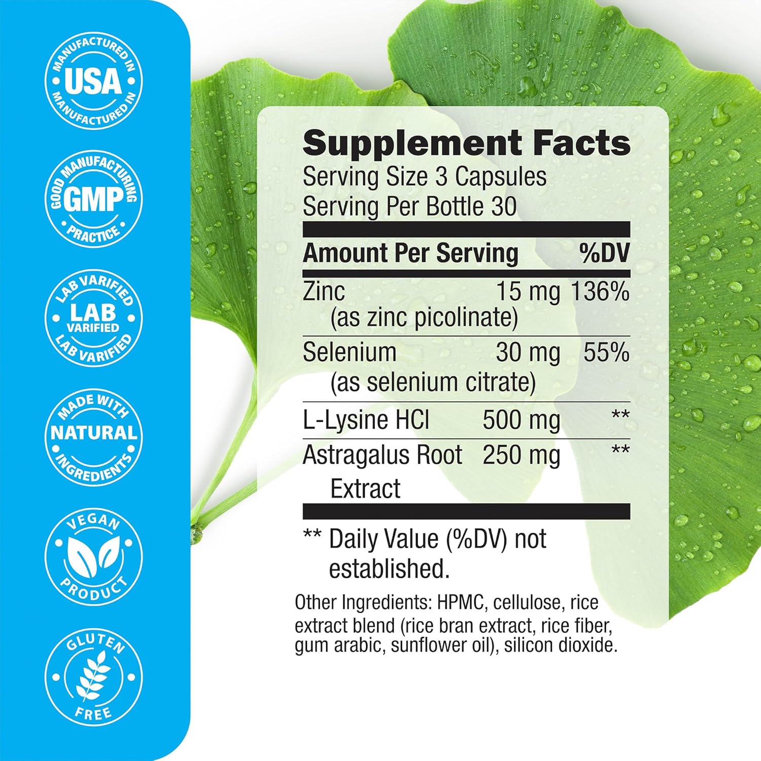 ELEAN Immuno PWR: Zinc, Selenium, Lysine, Astragalus for Collagen, Thyroid, Energy - 90 Veg Capsules