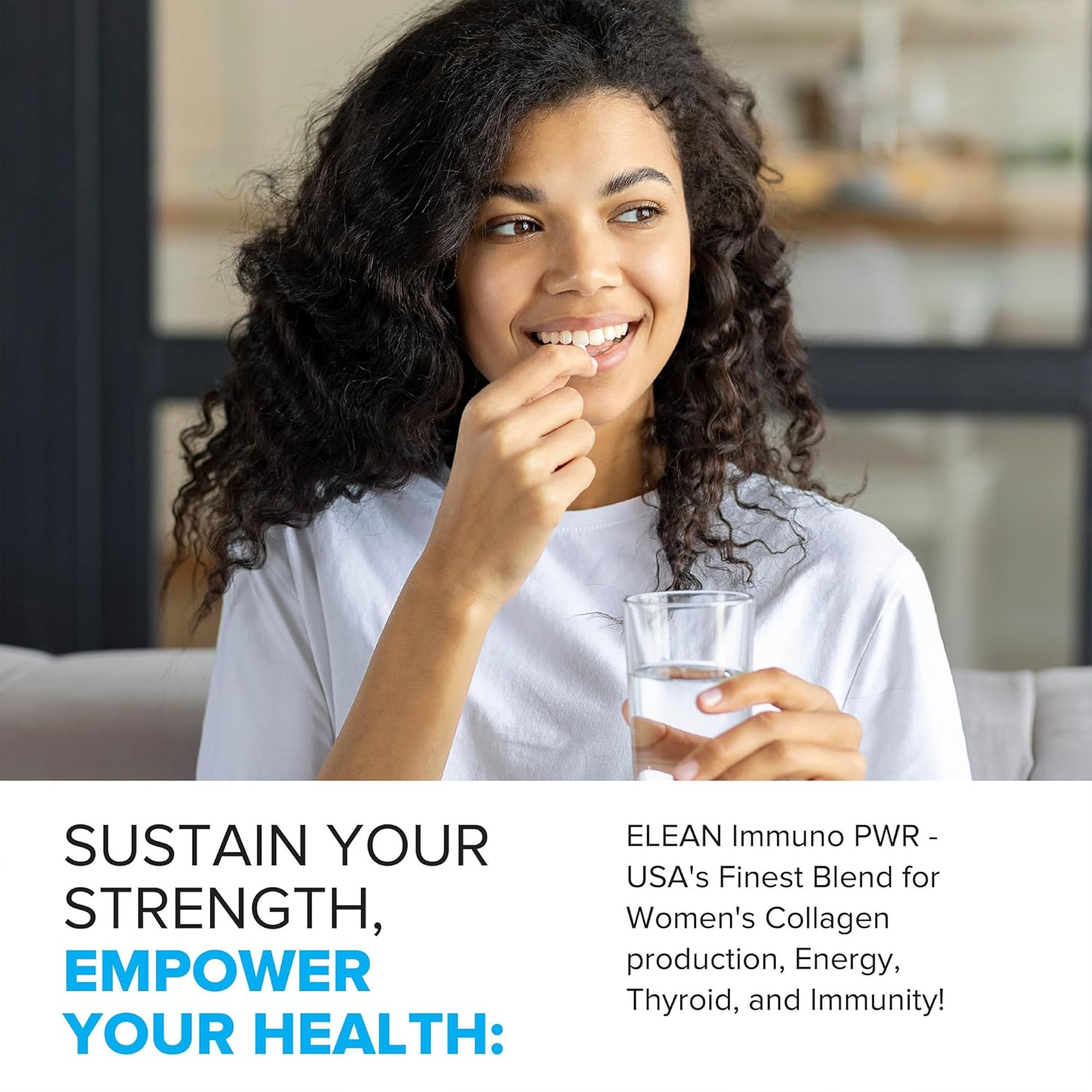 ELEAN Immuno PWR: Zinc, Selenium, Lysine, Astragalus for Collagen, Thyroid, Energy - 90 Veg Capsules