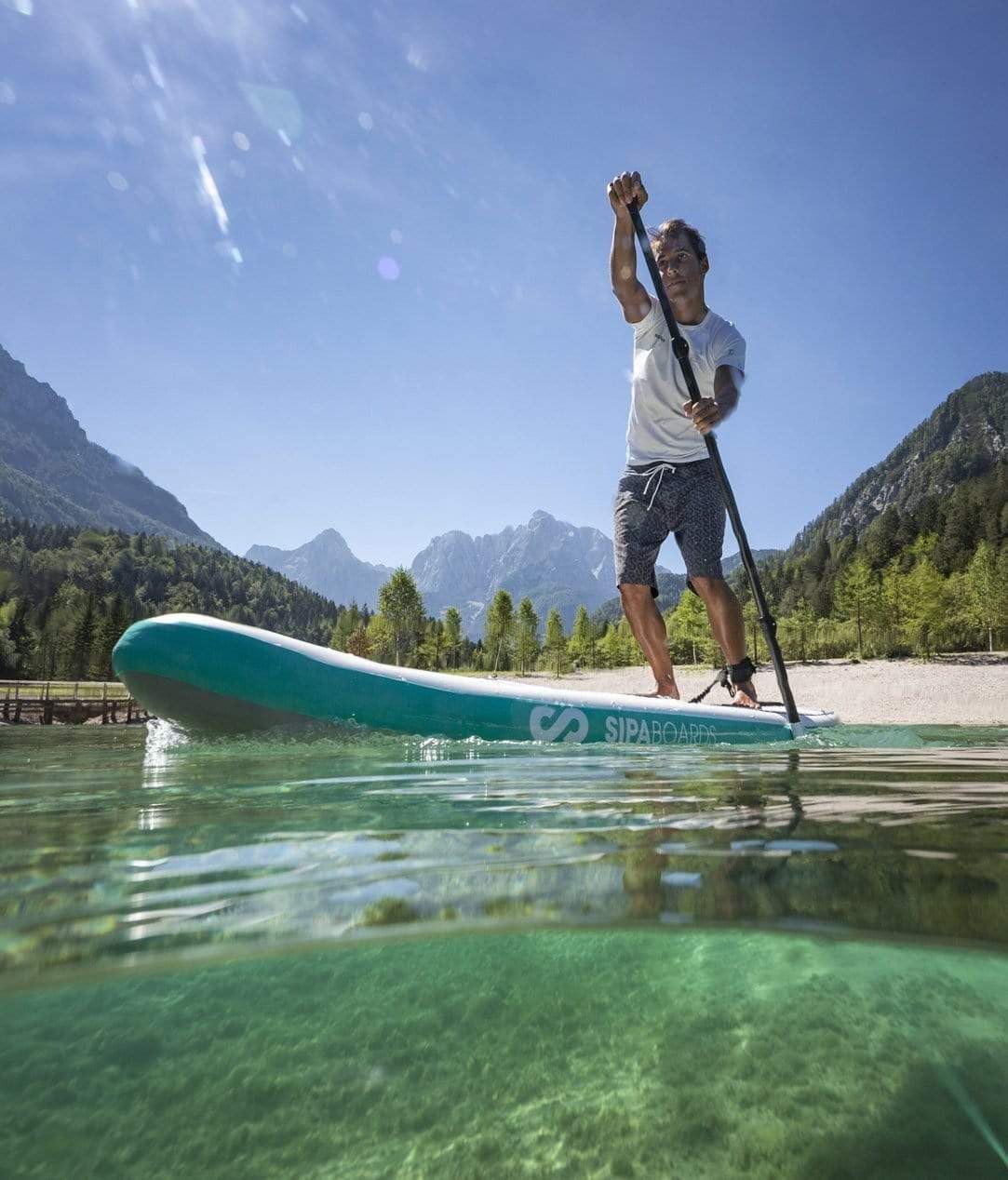 Electric SUP with Carbon Paddle - Lightweight and Stable - Up to 6 Hours Battery Life - 140 kg Load Capacity - Sipaboards 2.0 Jet Engine