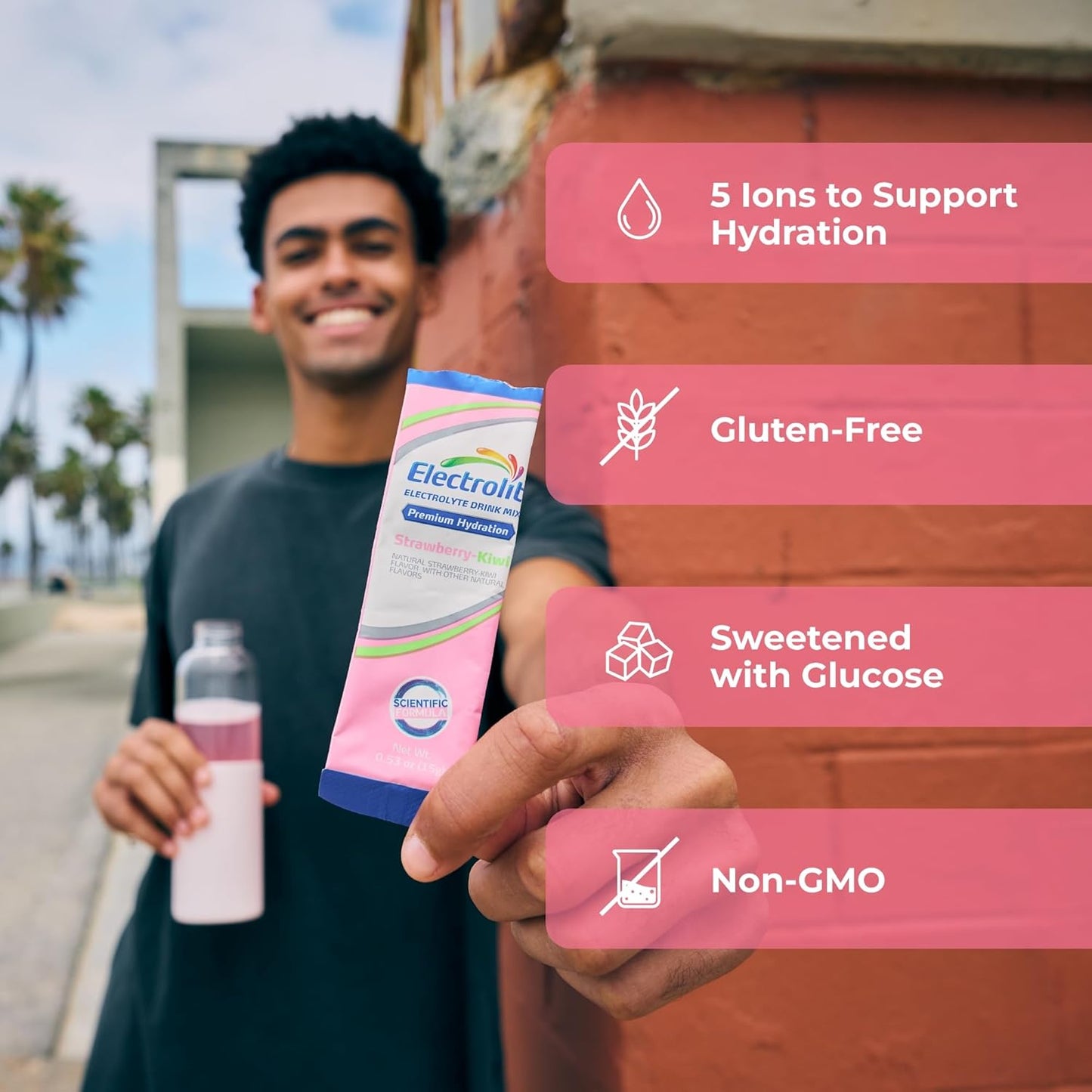 Electrolit Strawberry Kiwi Electrolyte Powder Packets - 8 Pack, Hydration for Dehydration, Rehydration, Post Workout - Gluten Free Drink Mix