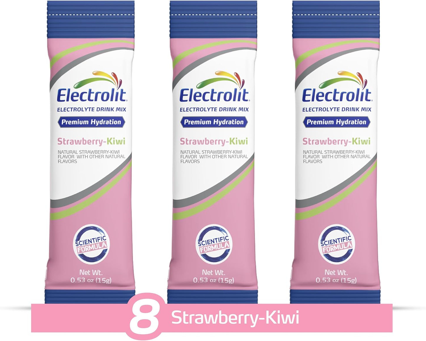 Electrolit Strawberry Kiwi Electrolyte Powder Packets - 8 Pack, Hydration for Dehydration, Rehydration, Post Workout - Gluten Free Drink Mix