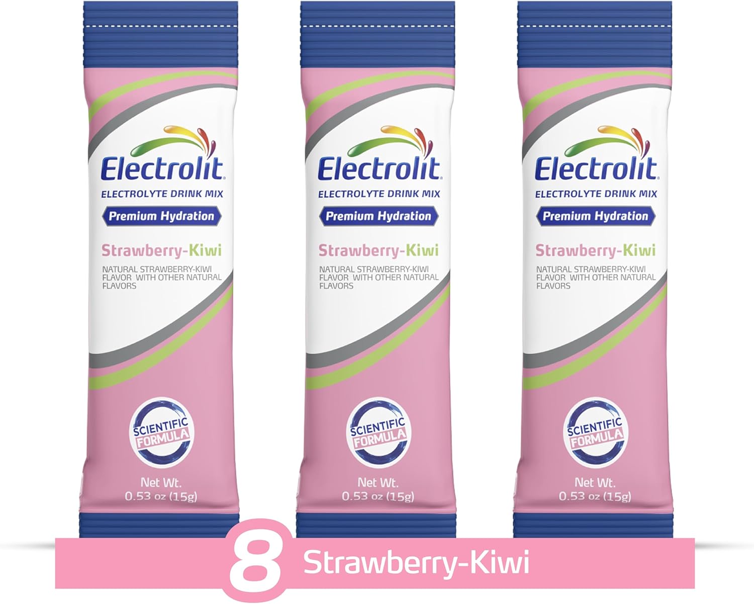 Electrolit Strawberry Kiwi Electrolyte Powder Packets - 8 Pack, Hydration for Dehydration, Rehydration, Post Workout - Gluten Free Drink Mix