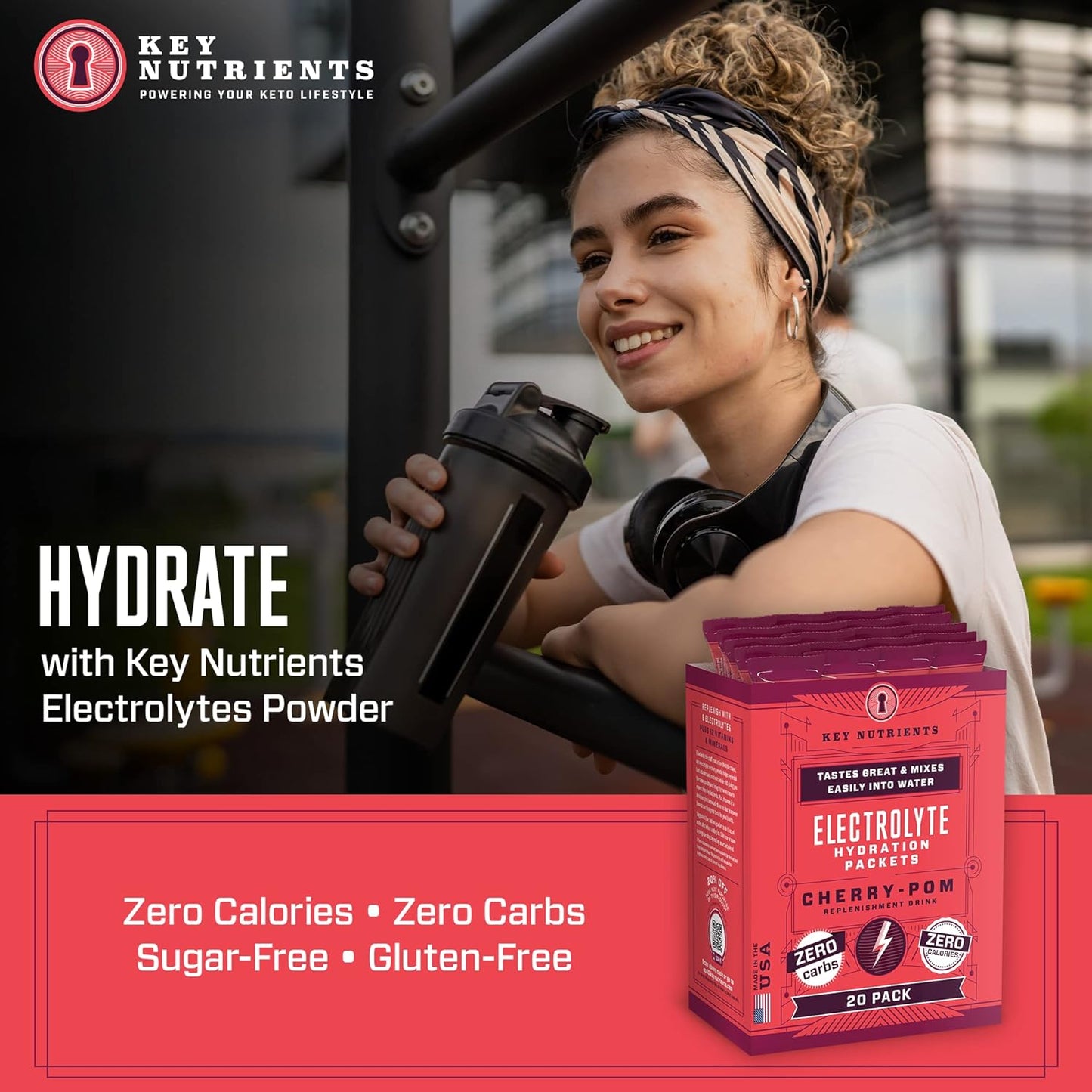 Electrolyte Cherry Pom Key Nutrients Supplement 20 Count Pack