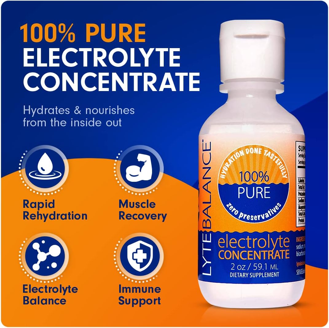 Electrolyte Concentrate Drink Mix for Daily Hydration & Muscle Recovery | Keto-Friendly Liquid Electrolytes with Sodium, Potassium, Magnesium | Rehydration Support | No Sugar, 3-Pack Travel Size