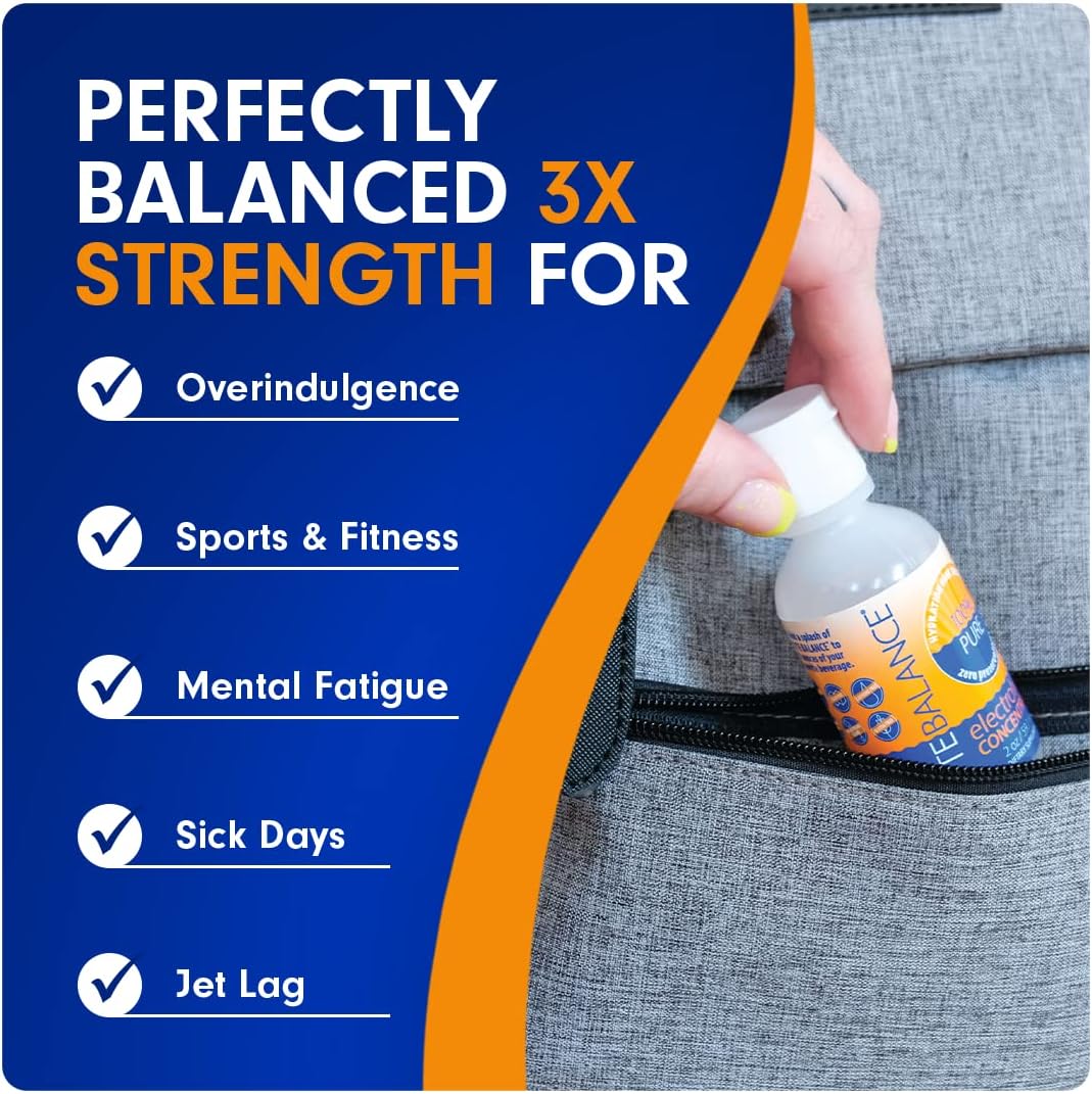 Electrolyte Concentrate Drink Mix for Daily Hydration & Muscle Recovery | Keto-Friendly Liquid Electrolytes with Sodium, Potassium, Magnesium | Rehydration Support | No Sugar, 3-Pack Travel Size