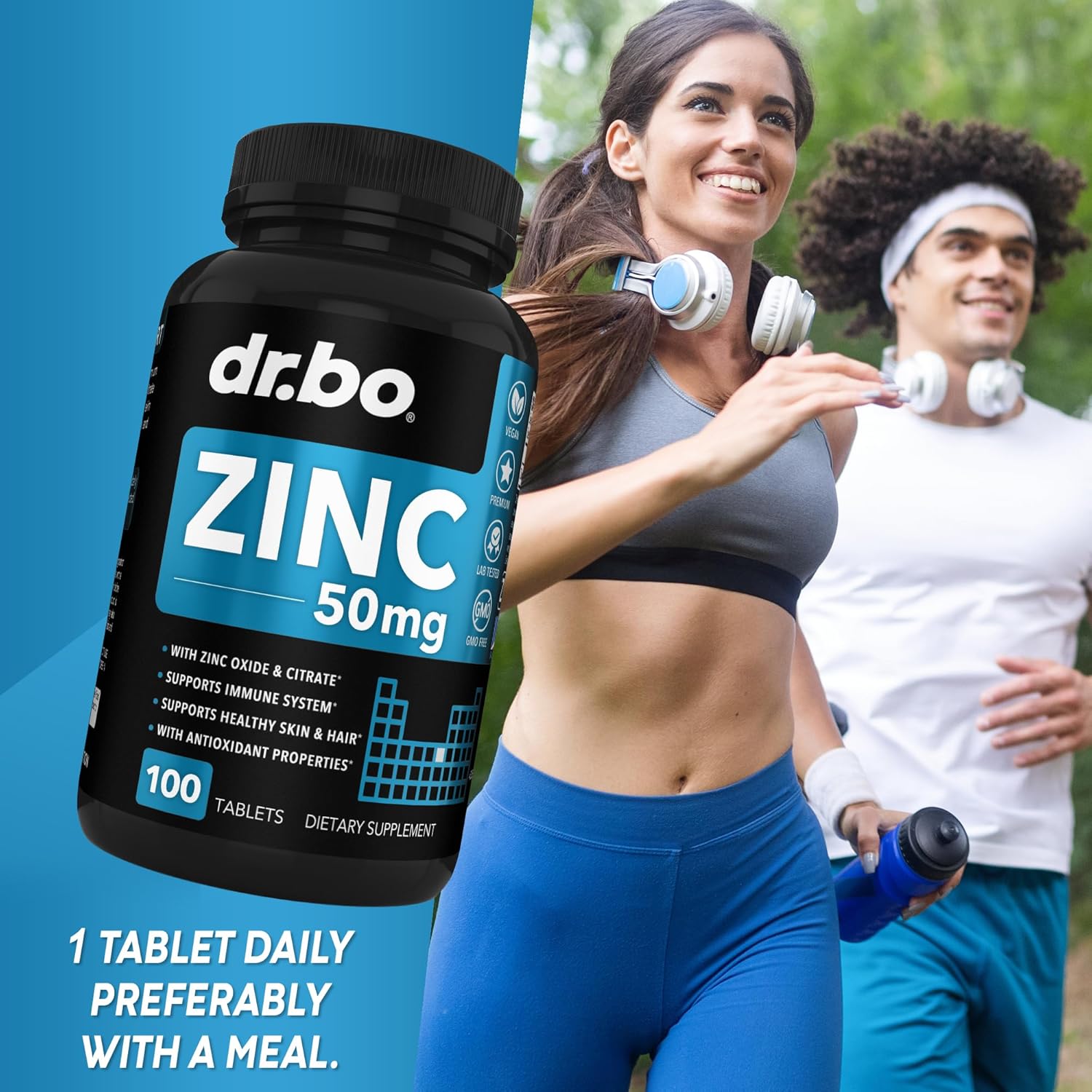 Electrolyte Pills with Zinc - Potassium, Magnesium, Sodium, Chloride, Calcium Salts - 50mg Zinc Supplement Tablets