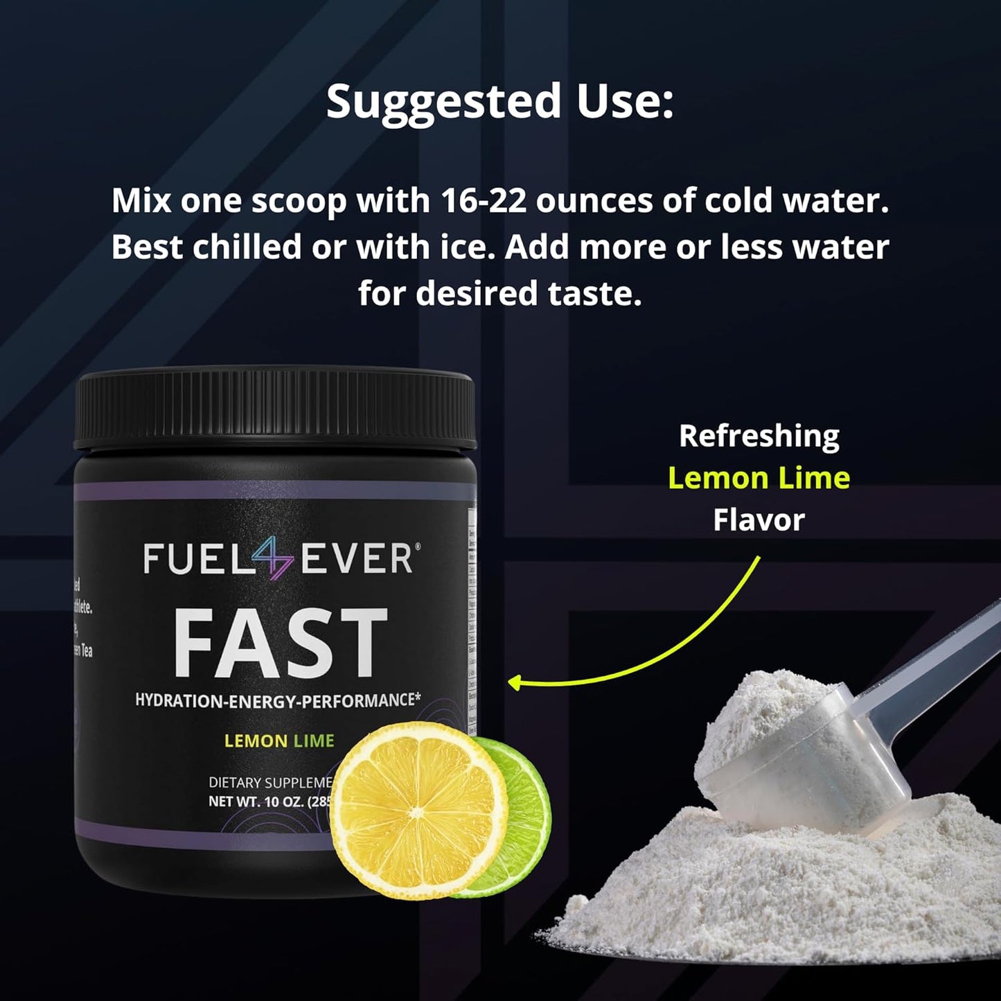 Electrolyte Powder with Creatine, Amino Acids, & Green Tea Extract - Lemon Lime Flavor | No Sugar or Artificial Ingredients | 30 Servings
