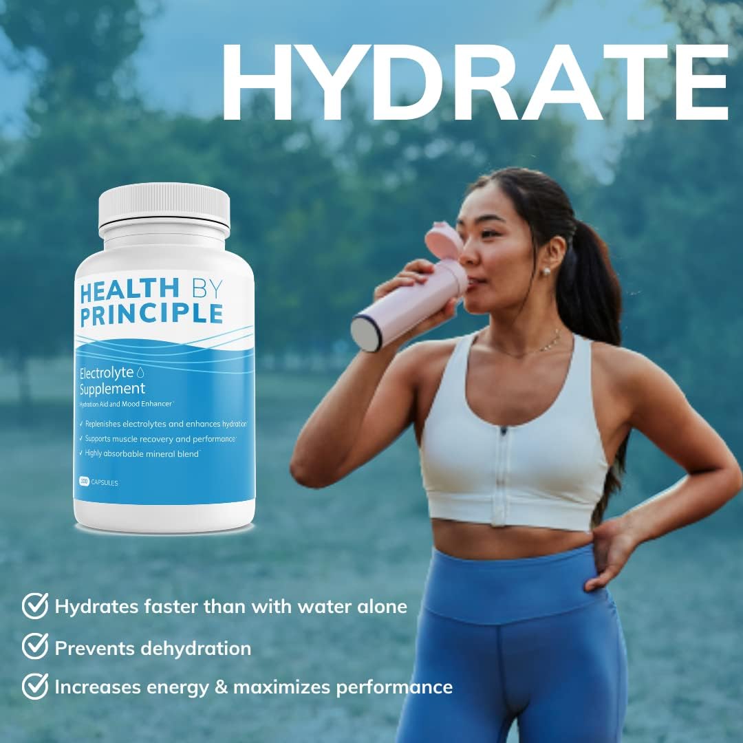 Electrolyte Supplement Without Iodine - Prevent Muscle Cramps, Rehydrate Quickly - 100 Easy-to-Swallow Capsules