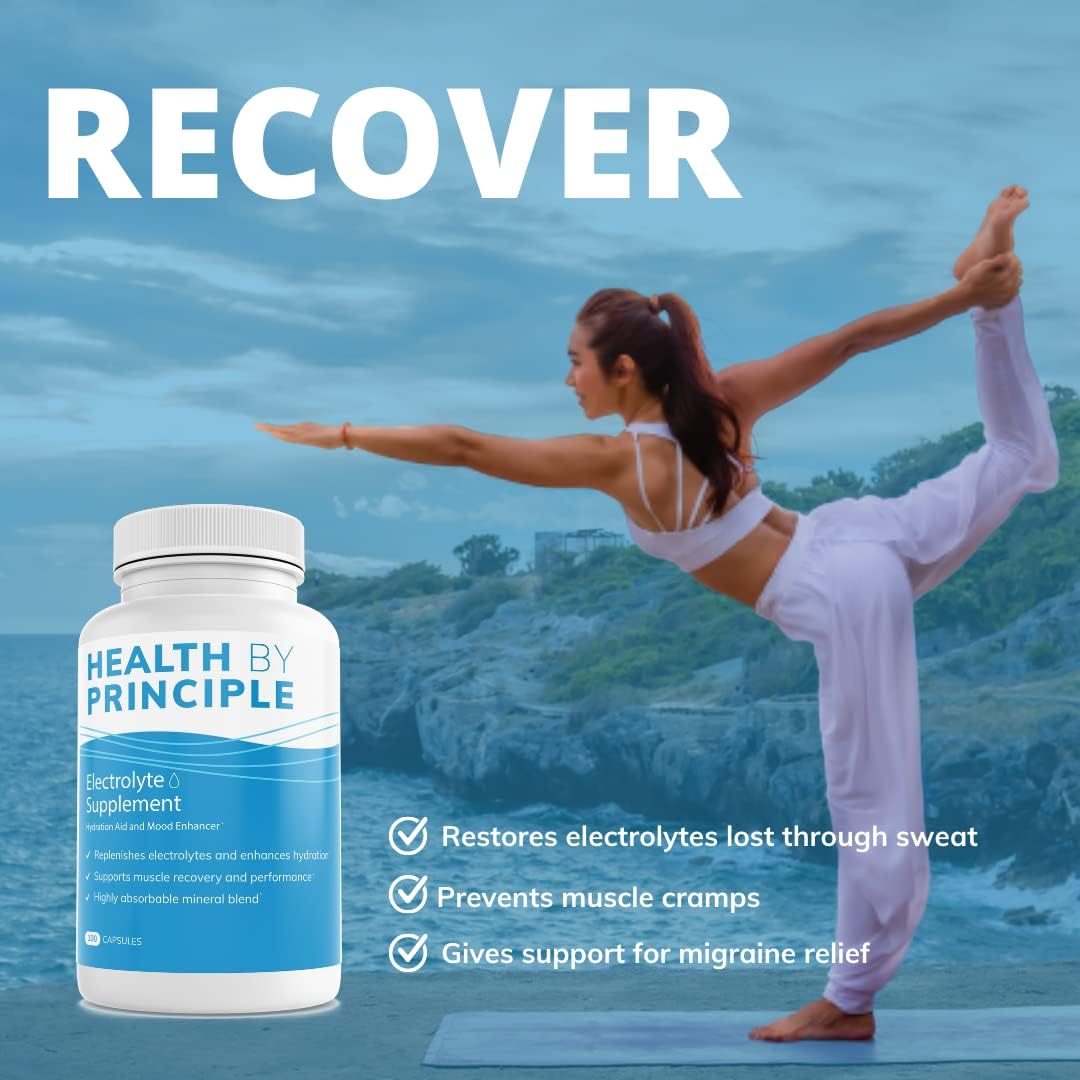 Electrolyte Supplement Without Iodine - Prevent Muscle Cramps, Rehydrate Quickly - 100 Easy-to-Swallow Capsules