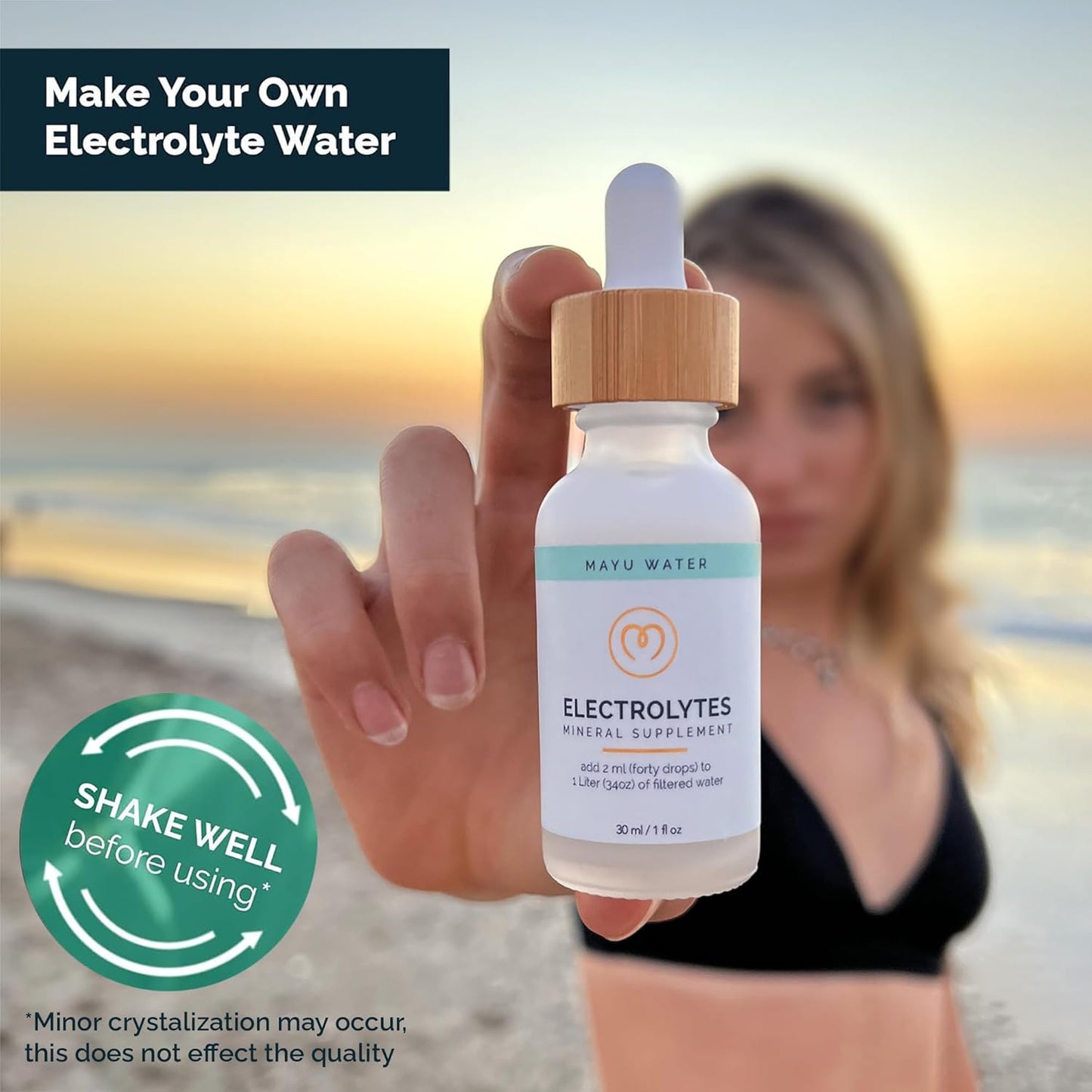 Electrolyte Water Drops and 0.5L Bottle with Bamboo Lid Bundle for Hydration