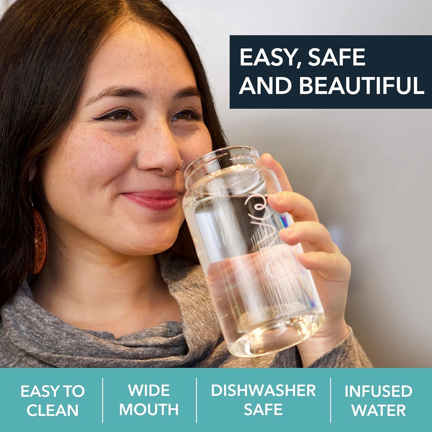 Electrolyte Water Drops and 0.5L Bottle with Bamboo Lid Bundle for Hydration