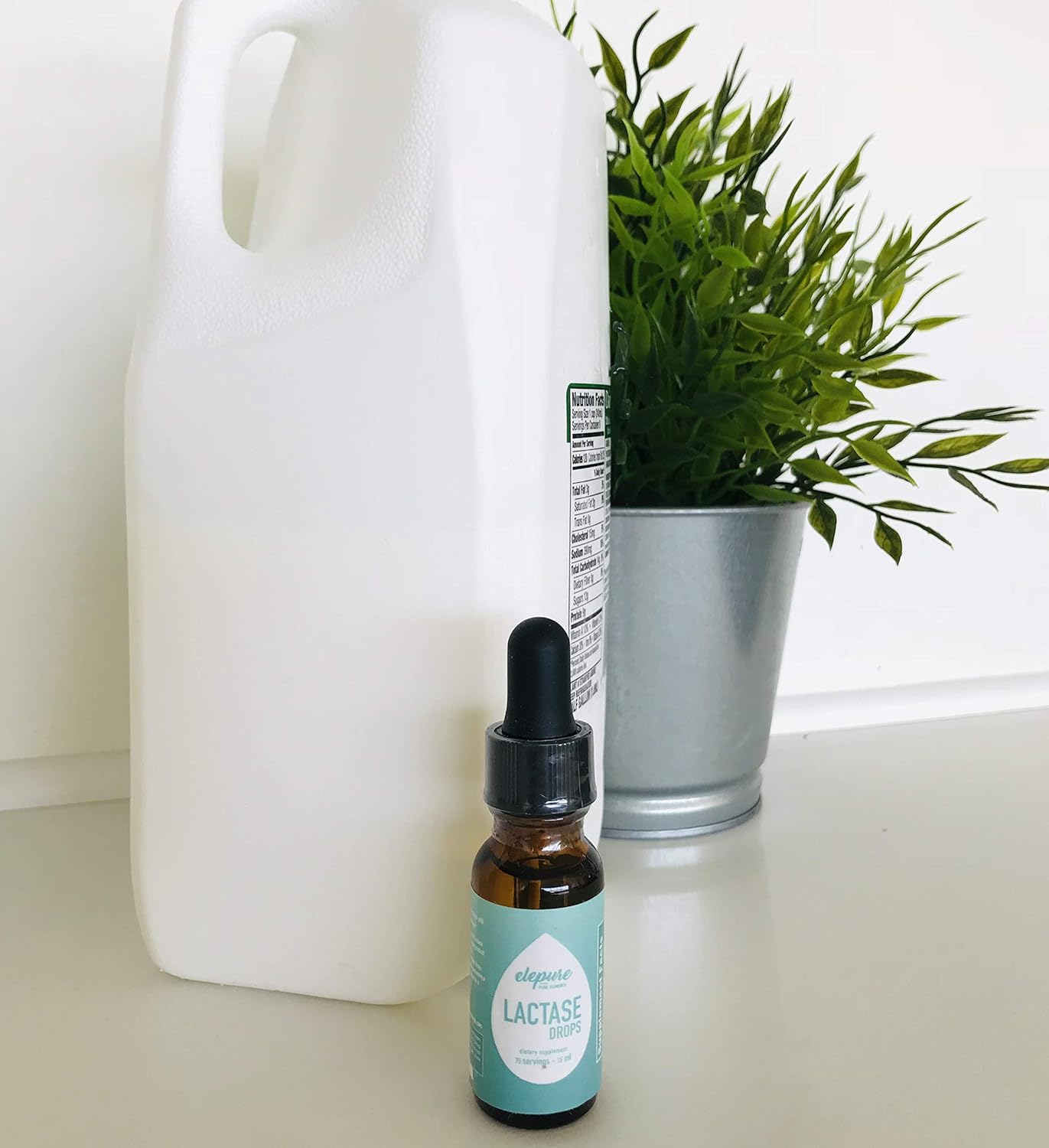 Elepure Pure Elements Lactase Drops - 100 Servings for Lactose Intolerance Relief - 20ml