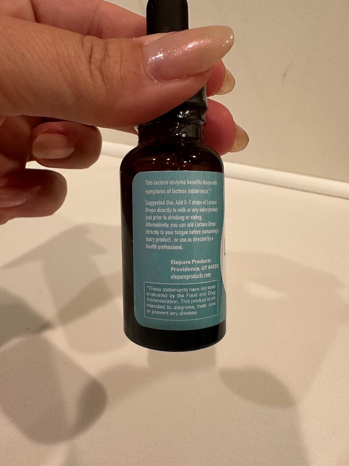 Elepure Pure Elements Lactase Drops - 100 Servings for Lactose Intolerance Relief - 20ml