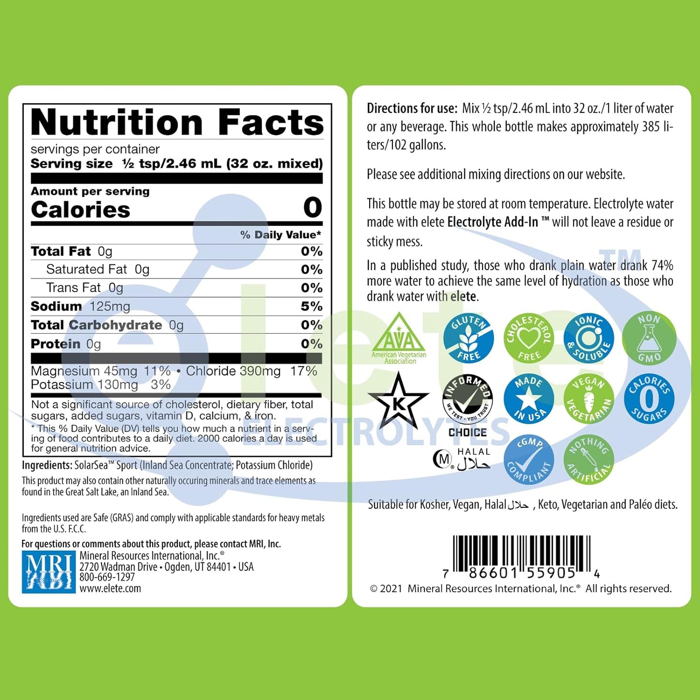 Elete Citrilyte Add-in: Natural Electrolyte Concentrate for Sports Drinks